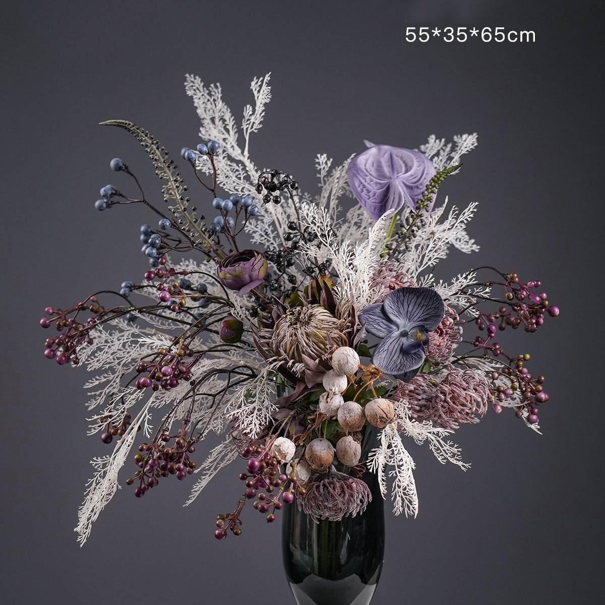 Wabi-Sabi Style Artificial Bouquet | Minimalist Faux Flower Arrangement for Timeless Wedding & Interior Decor VB-208 (Without Vase)