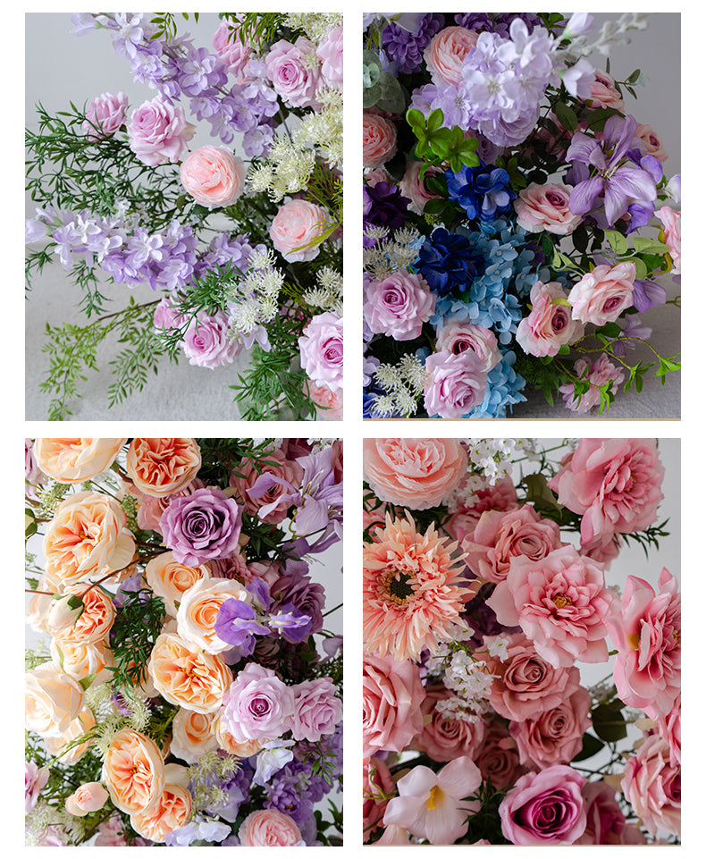 Arche florale élégante en forme de lune pour cérémonie de mariage - Arche de fleurs artificielles pour mariages, événements et occasions spéciales