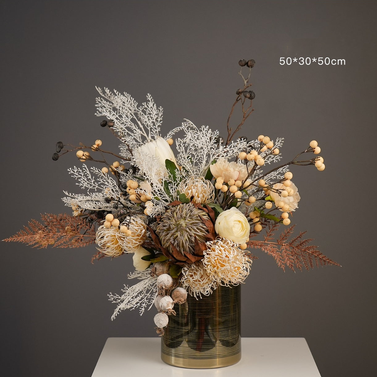 Wabi-Sabi Style Artificial Bouquet | Minimalist Faux Flower Arrangement for Timeless Wedding & Interior Decor VB-208 (Without Vase)