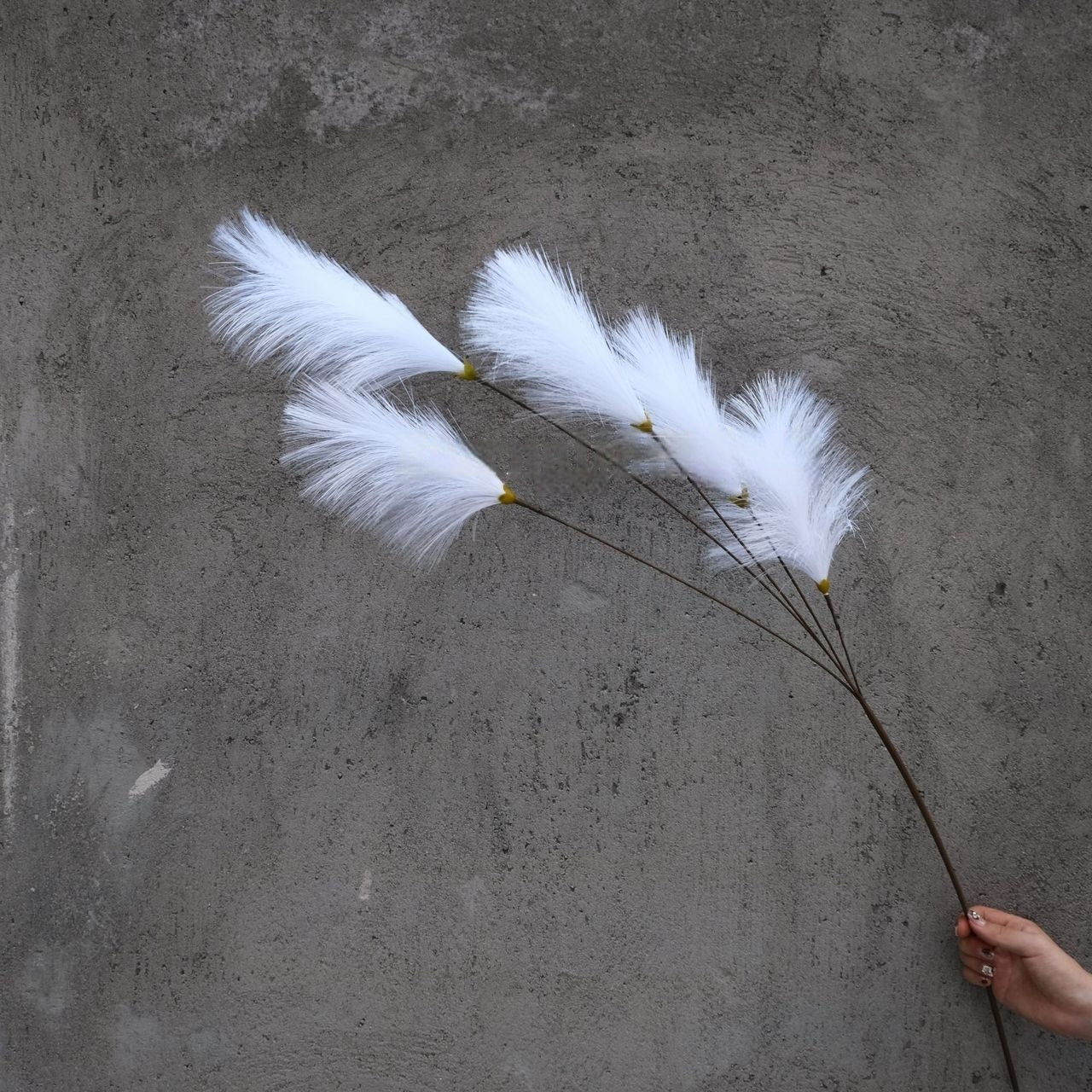 Valar Flower Dopamine Decor Bunny Tails – 5-Head Faux Feather Grass for Vases, Boho & Pastel Interiors FS-1071