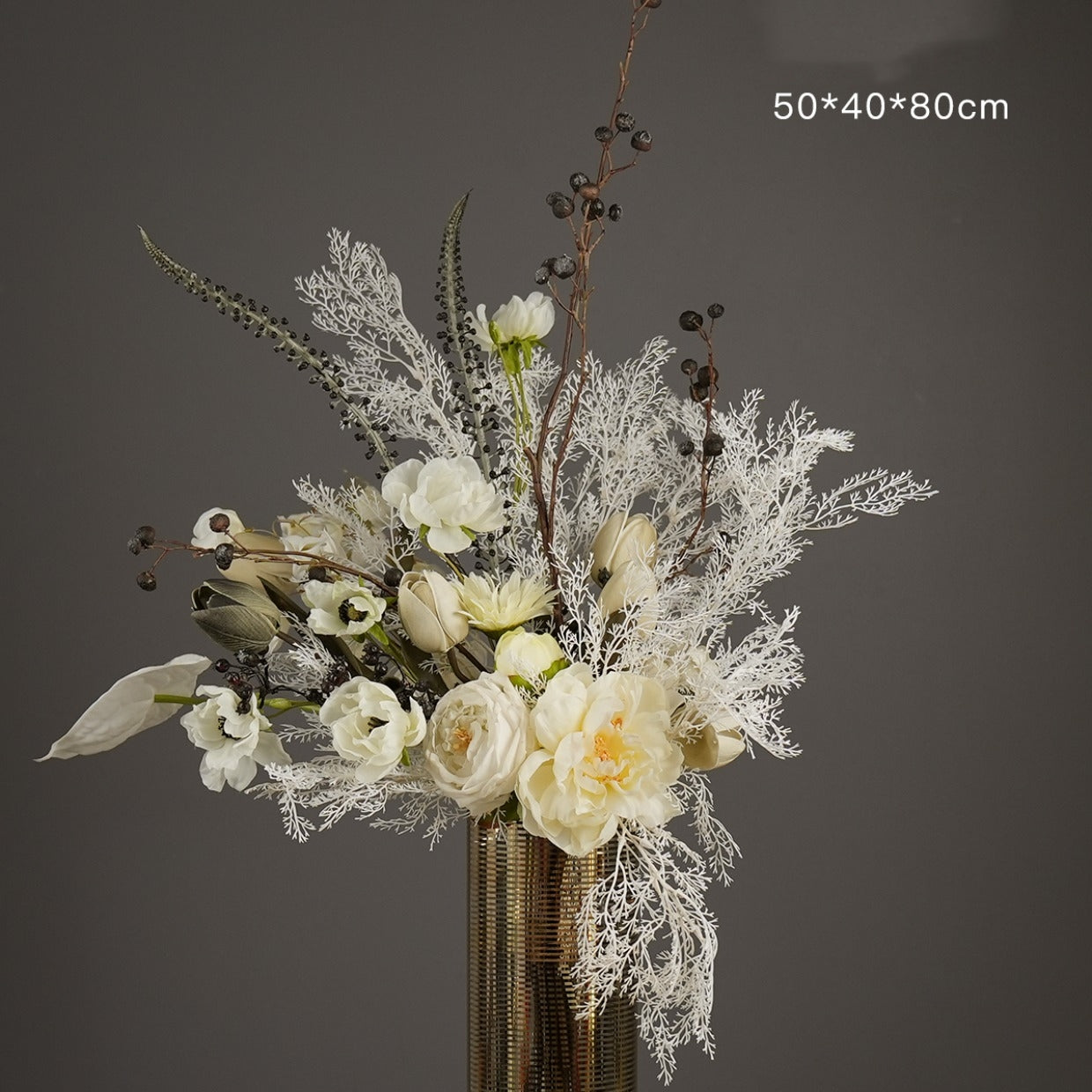 Wabi-Sabi Style Artificial Bouquet | Minimalist Faux Flower Arrangement for Timeless Wedding & Interior Decor VB-208 (Without Vase)