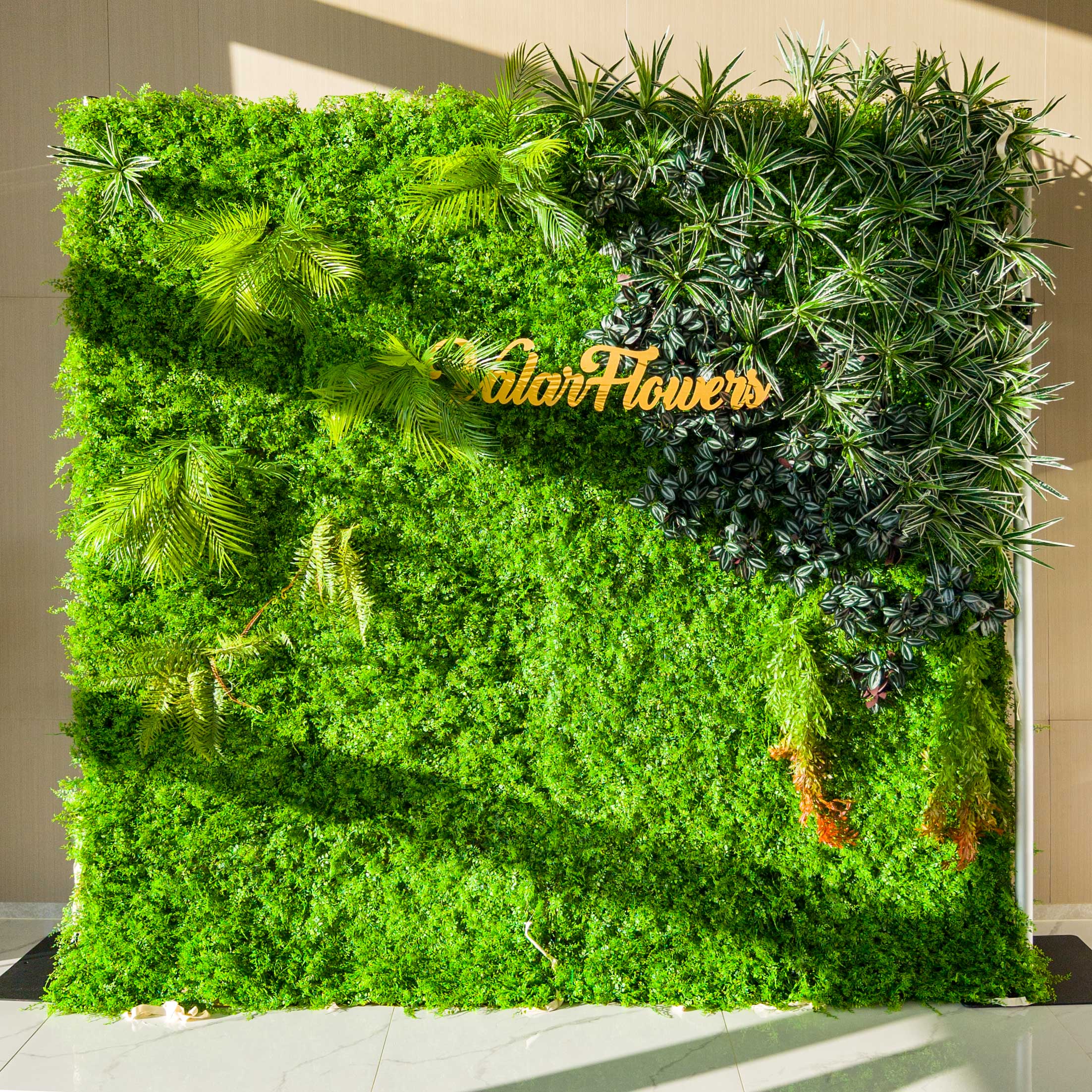 Valar 꽃 롤 패브릭 인공 생생한 녹색 잔디 벽 웨딩 배경, 꽃 파티 장식, 이벤트 사진-VF-086-3