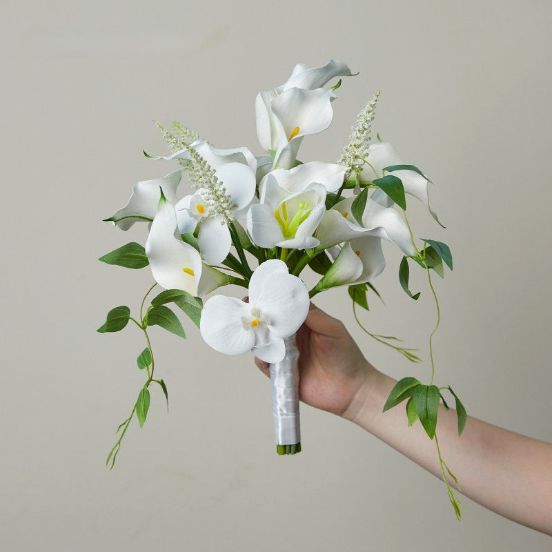 faux white calla lily Elegant Fall Theme Floral Bouquets Arrangement