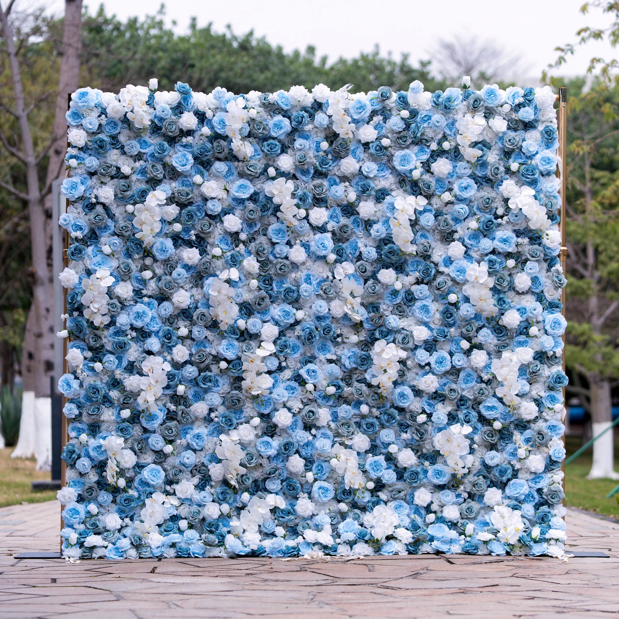 バラーフラワーロールアップファブリック人工花壁結婚式バックドロップ、フローラルパーティーデコレーション、イベントフォトグラフィー-VF-348