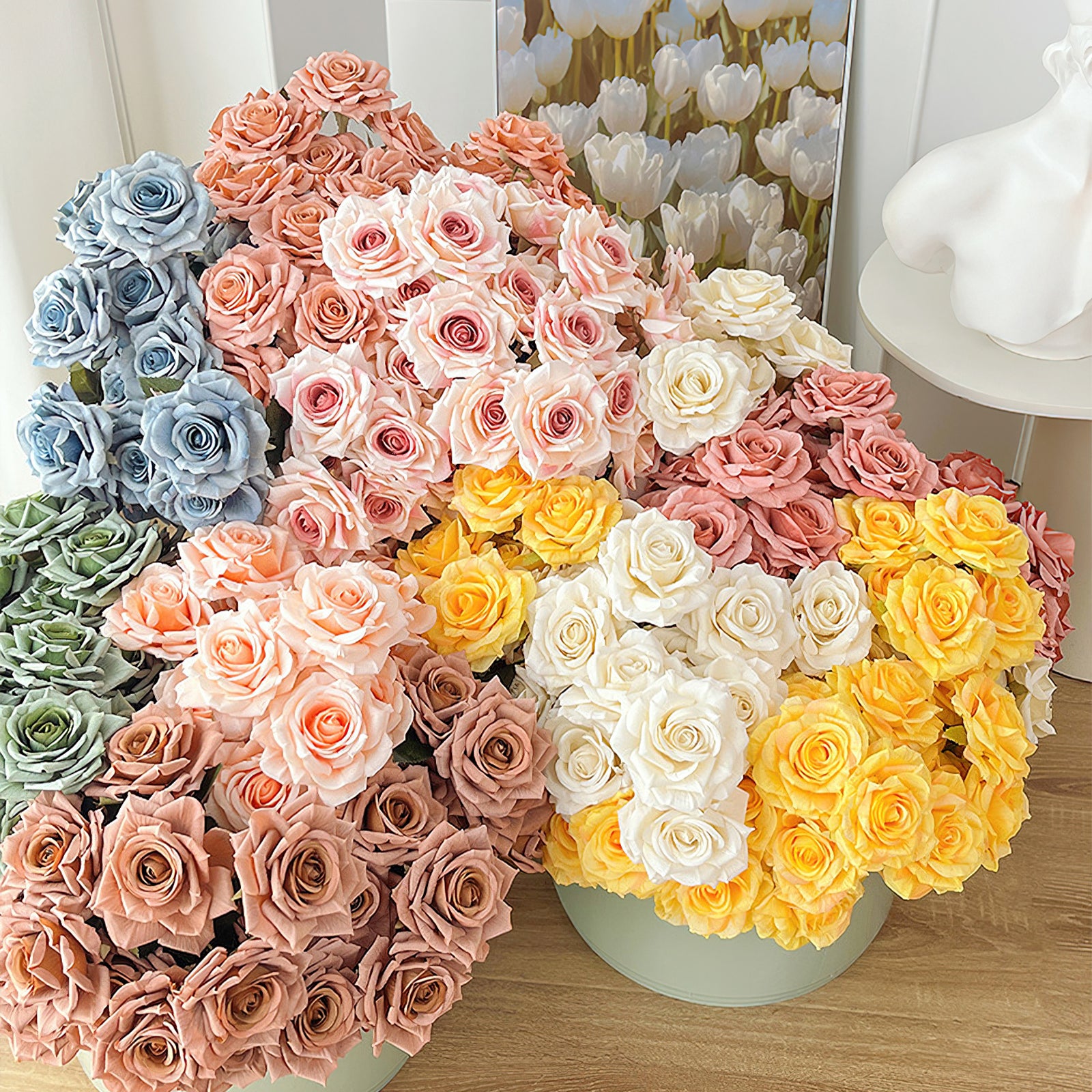 Elegant Silk Rose Bouquet - Lifelike Artificial Flowers