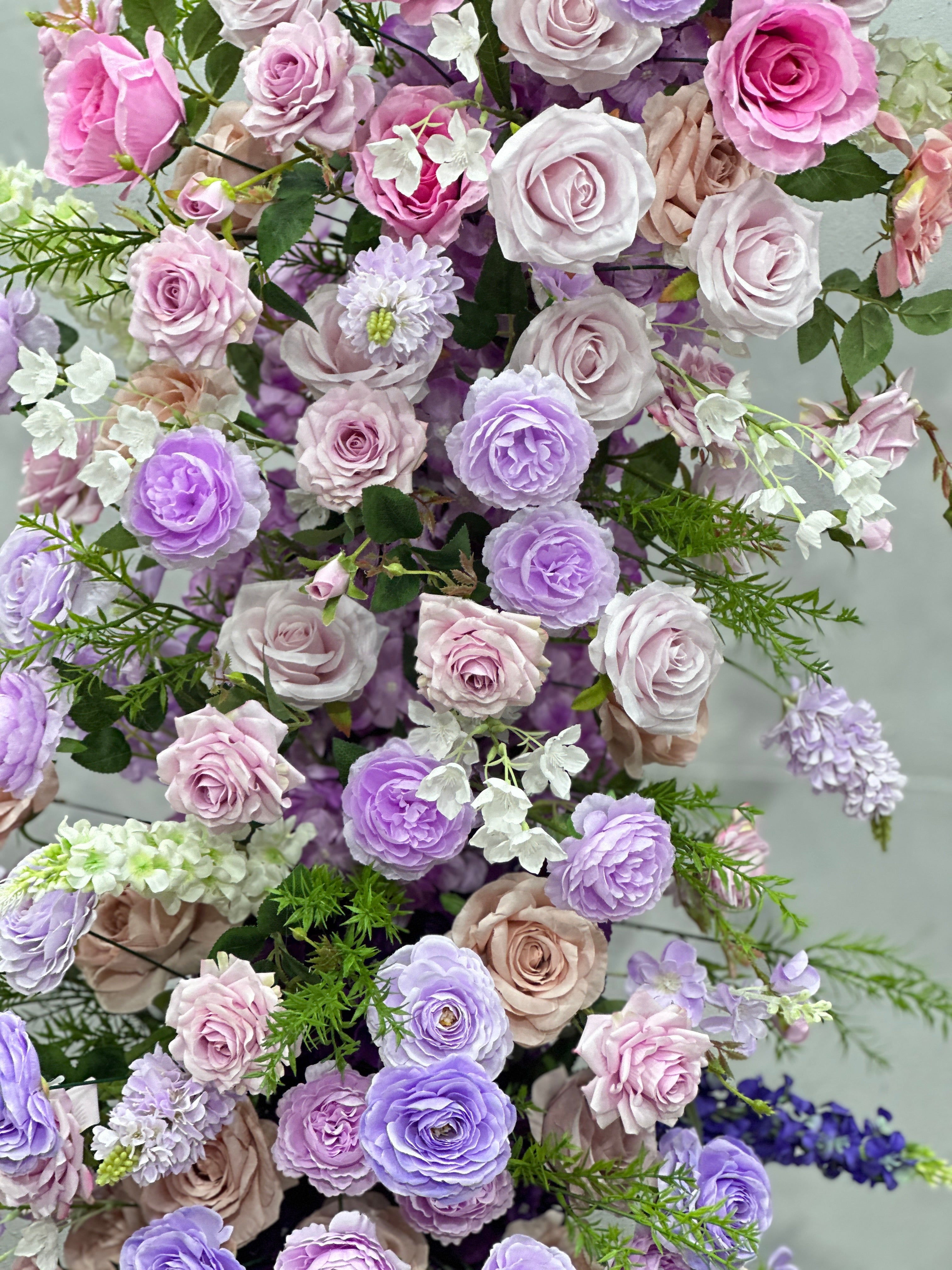 Valar Flower Impresionante Pared de Flores Artificiales Estilo Arcoíris para Bodas VA-364