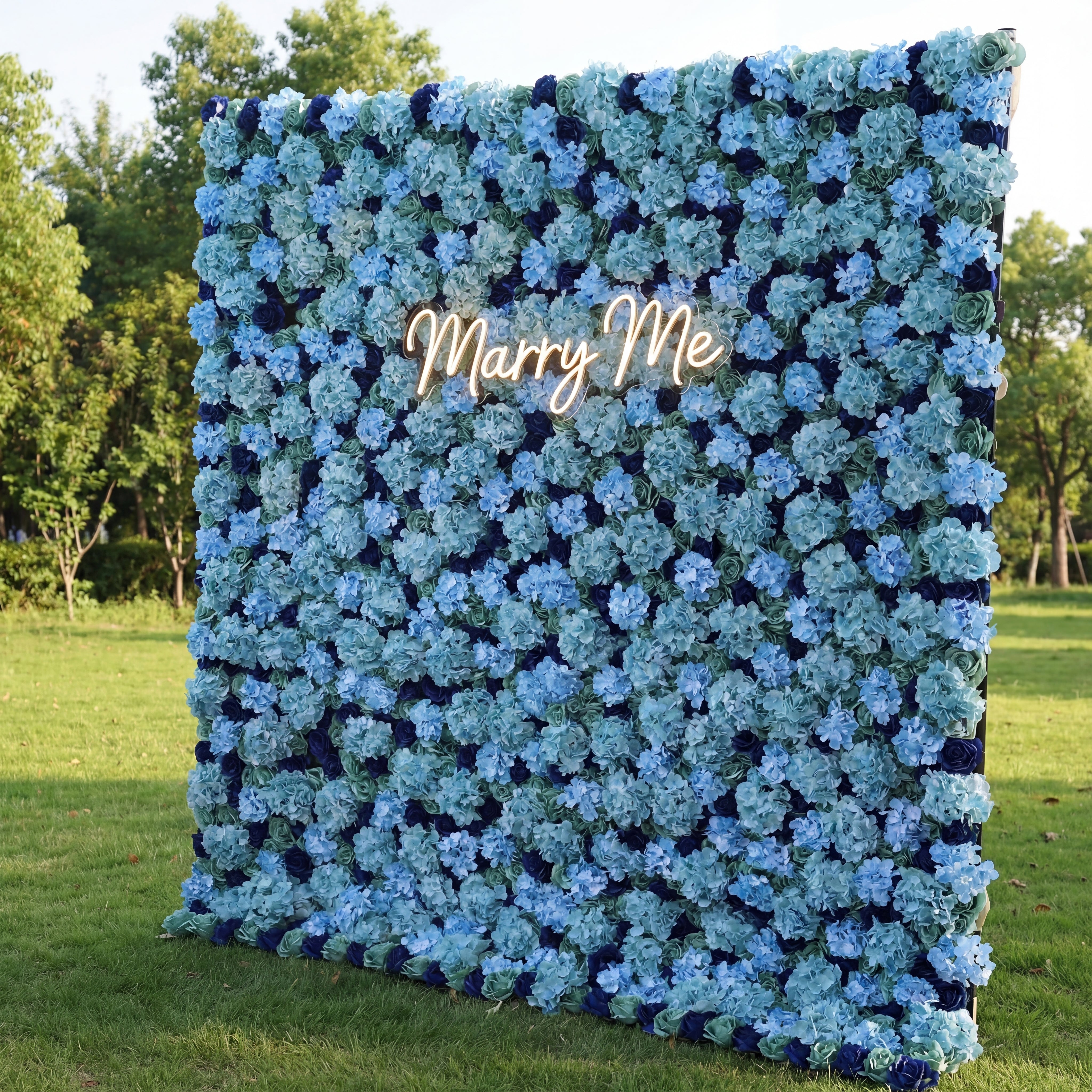 Valar Flowers プレゼンツ: アズール ブロッサム – トルコ石色と深い青の花々の魅力的なアレイ – 海洋テーマ、海事イベント、穏やかなインテリアスペースに最適な壁 - VF-223