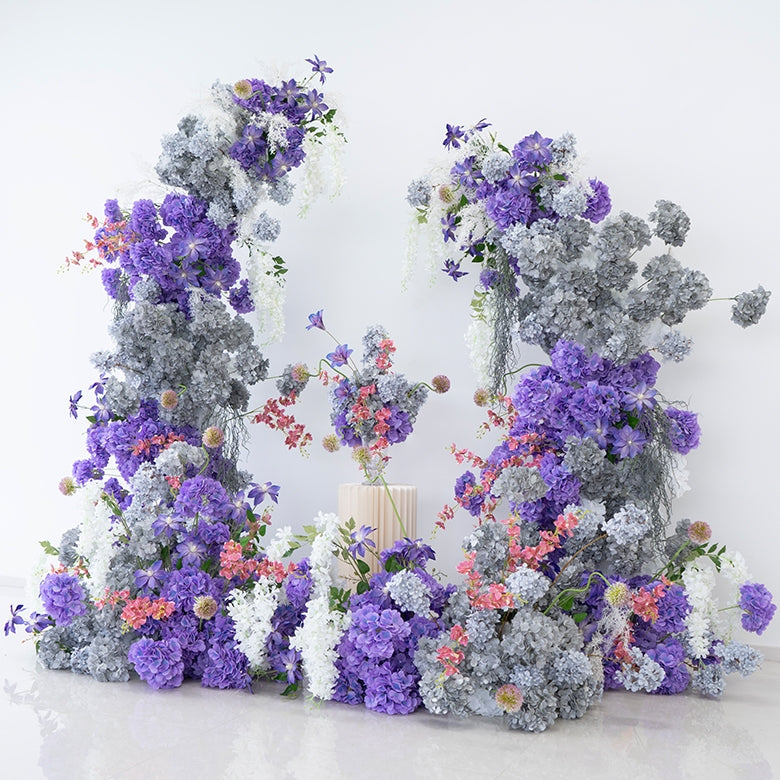 Eleganter Blumenbogen in Mondform für die Hochzeitszeremonie – Künstlicher Blumenbogen für Hochzeiten, Veranstaltungen und besondere Anlässe