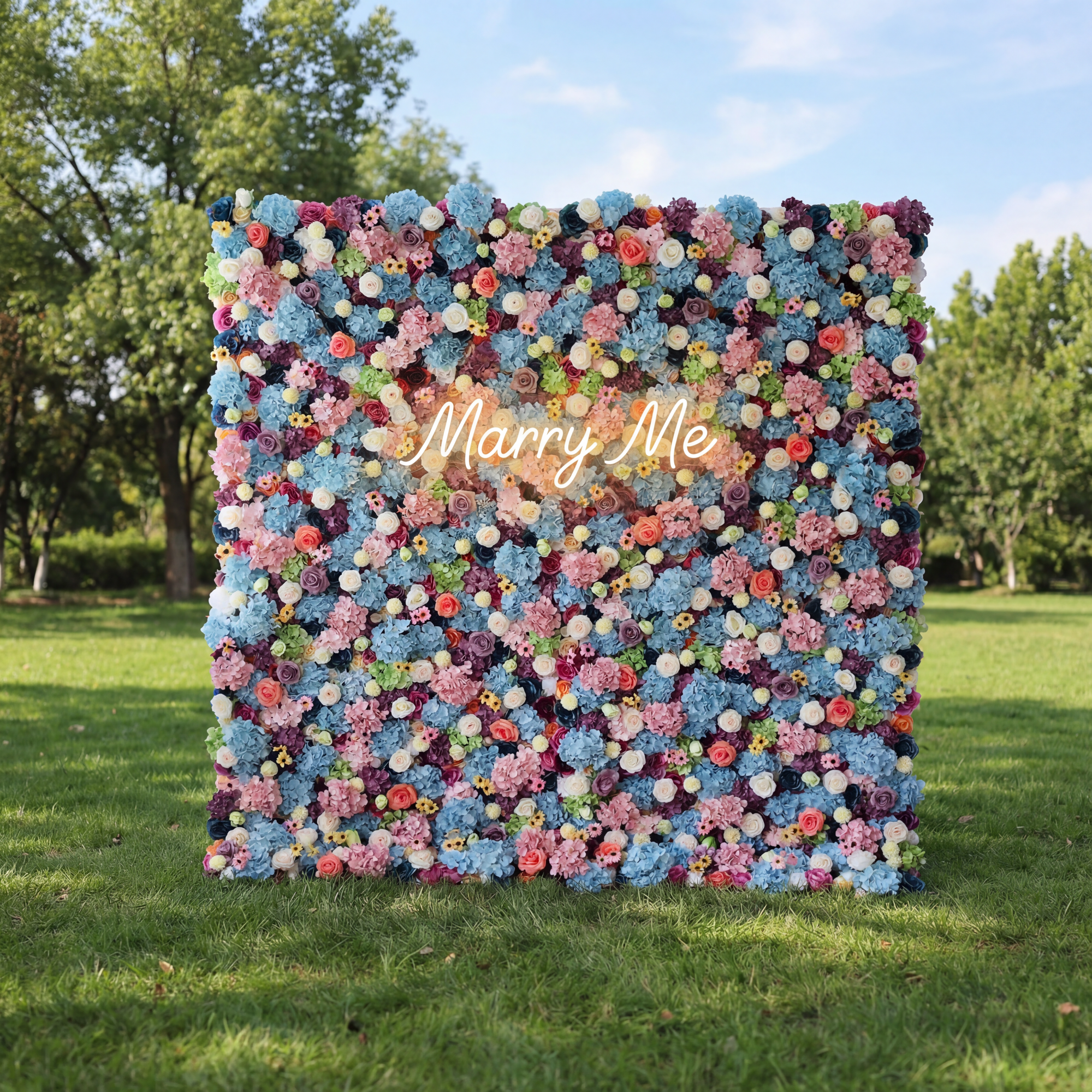 ValarFlowers 人工フローラルウォールバックドロップ: パステルドリーム - ソフトな色合いの魅惑的な混合-VF-242