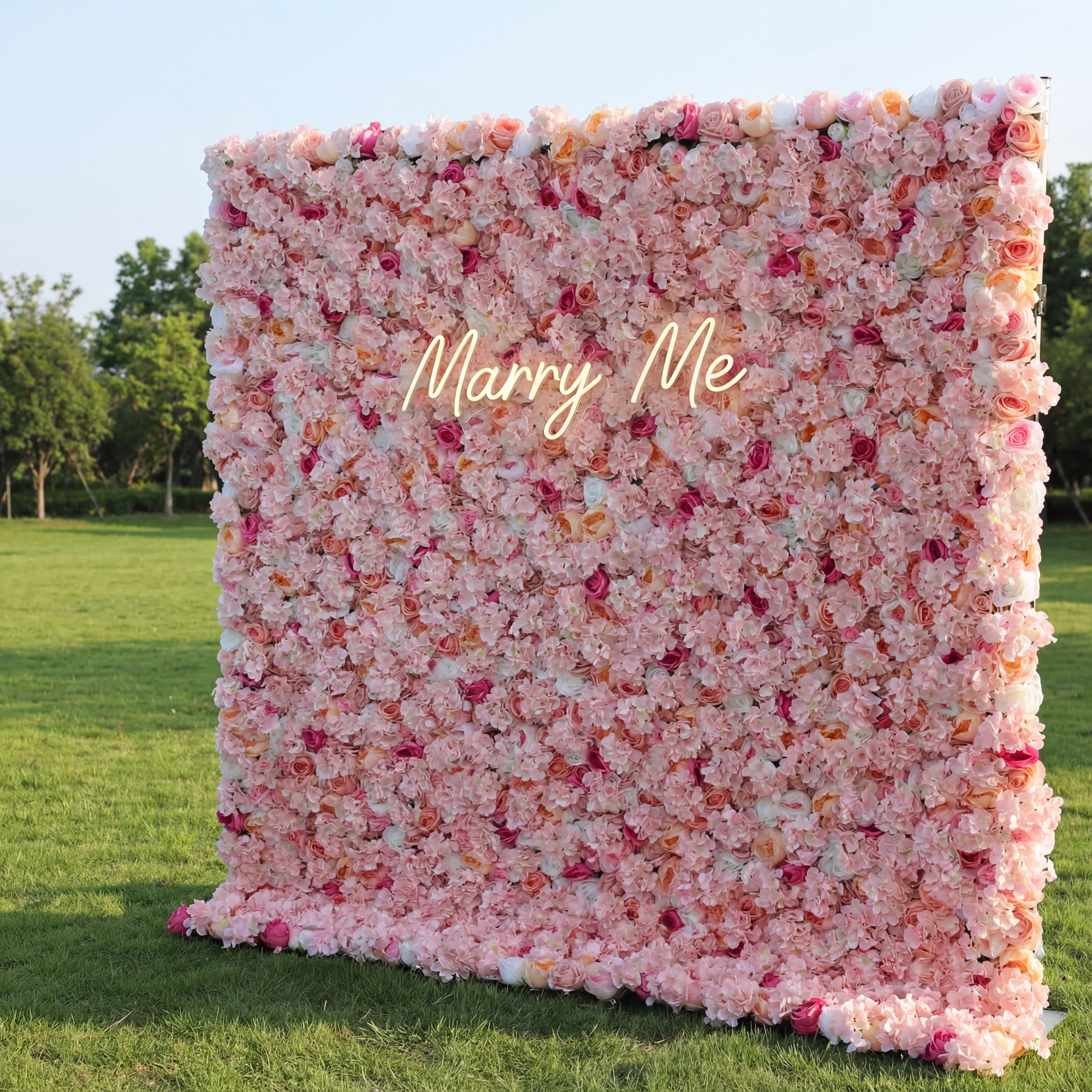 ValarFlowers 인공 꽃 벽 배경: 핑크 파라다이스 - 매혹적인 부드러움의 바다-VF-244