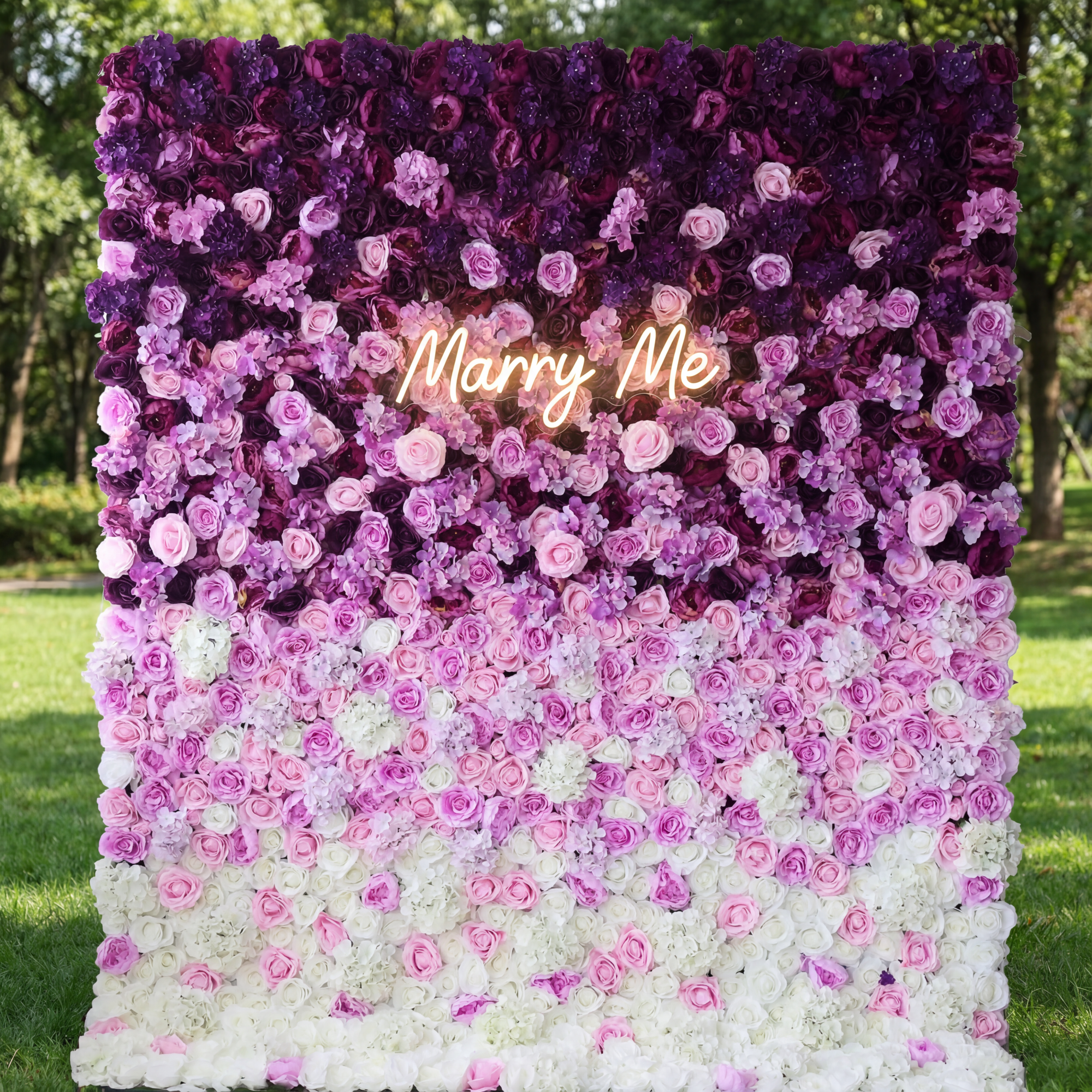 ValarFlowers Artificial Floral Wall Backdrop: Purple Passion - A Symph