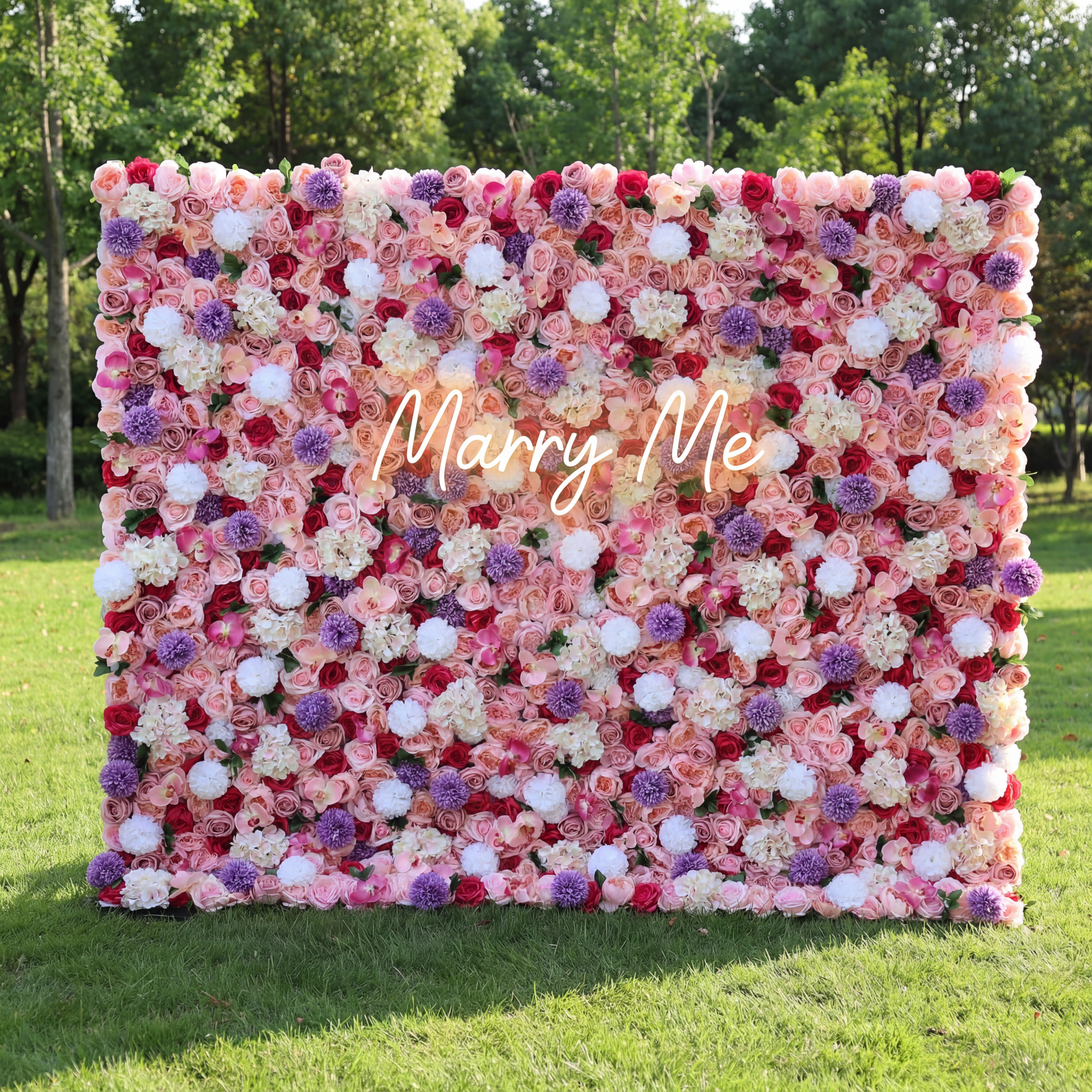 ValarFlowers 人工フラワー壁面バックドロップ: 春の交響曲 - 豊かなバラの喜びのメランジュ - VF-272