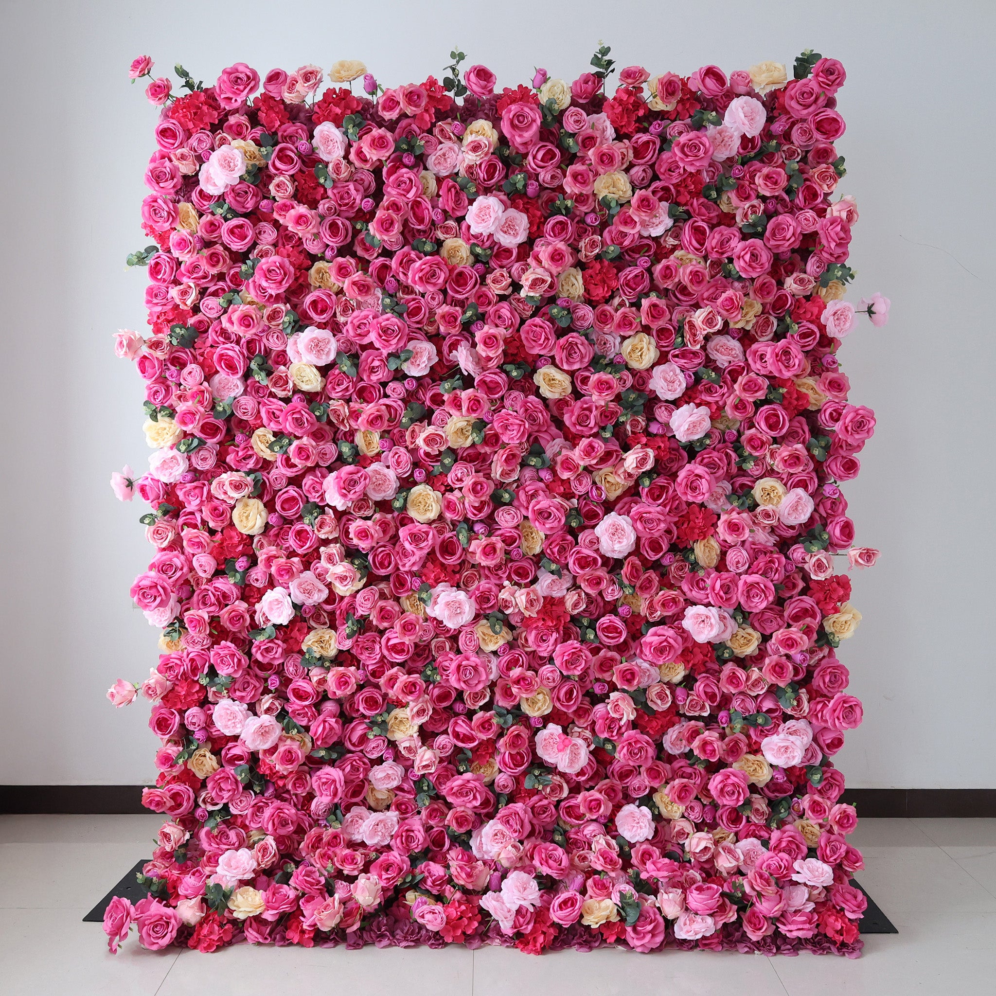 5Dピンクローズロールアップフラワーウォールバックドロップ 結婚式&パーティーセレブレーションデコ VF-501