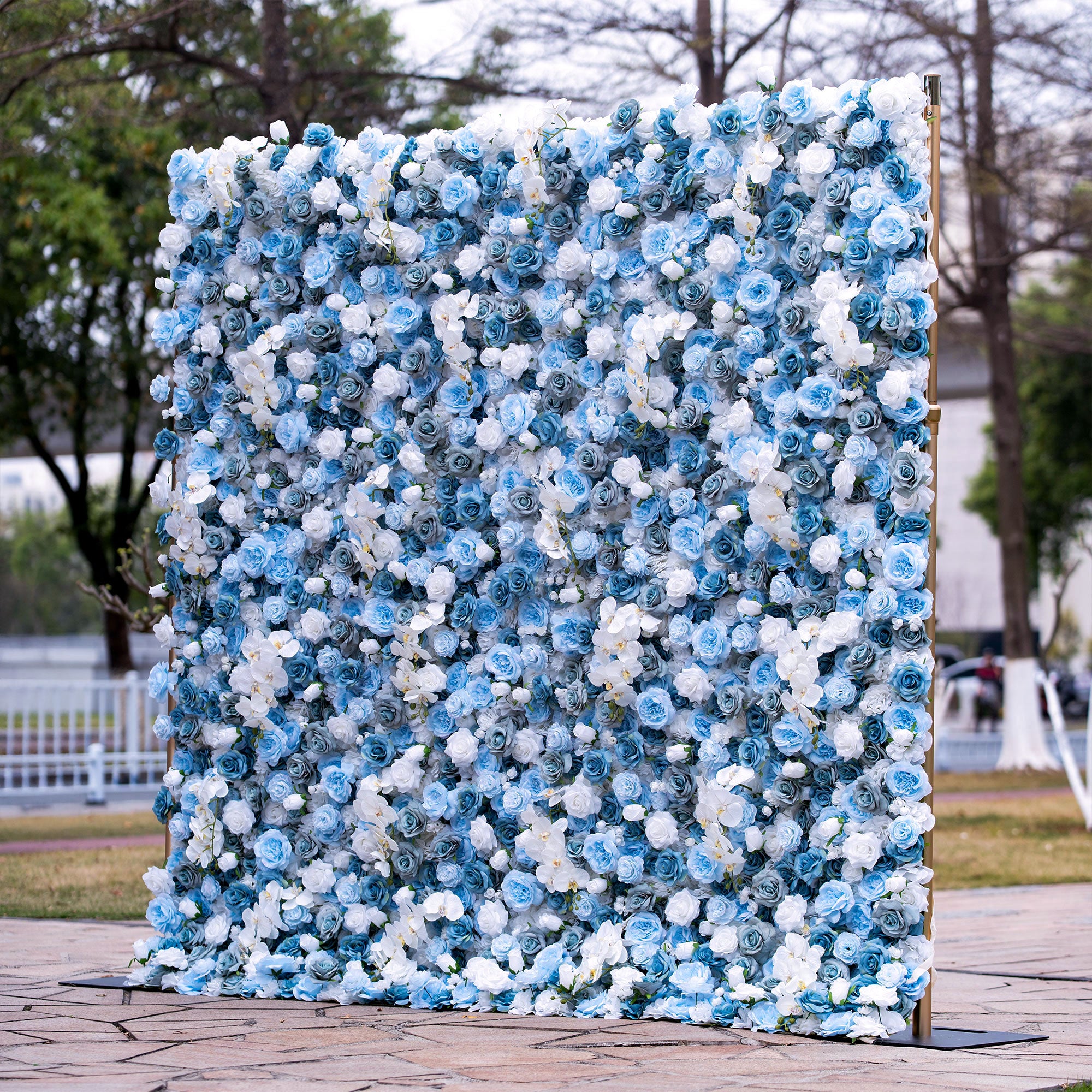 バラーフラワーロールアップファブリック人工花壁結婚式バックドロップ、フローラルパーティーデコレーション、イベントフォトグラフィー-VF-348