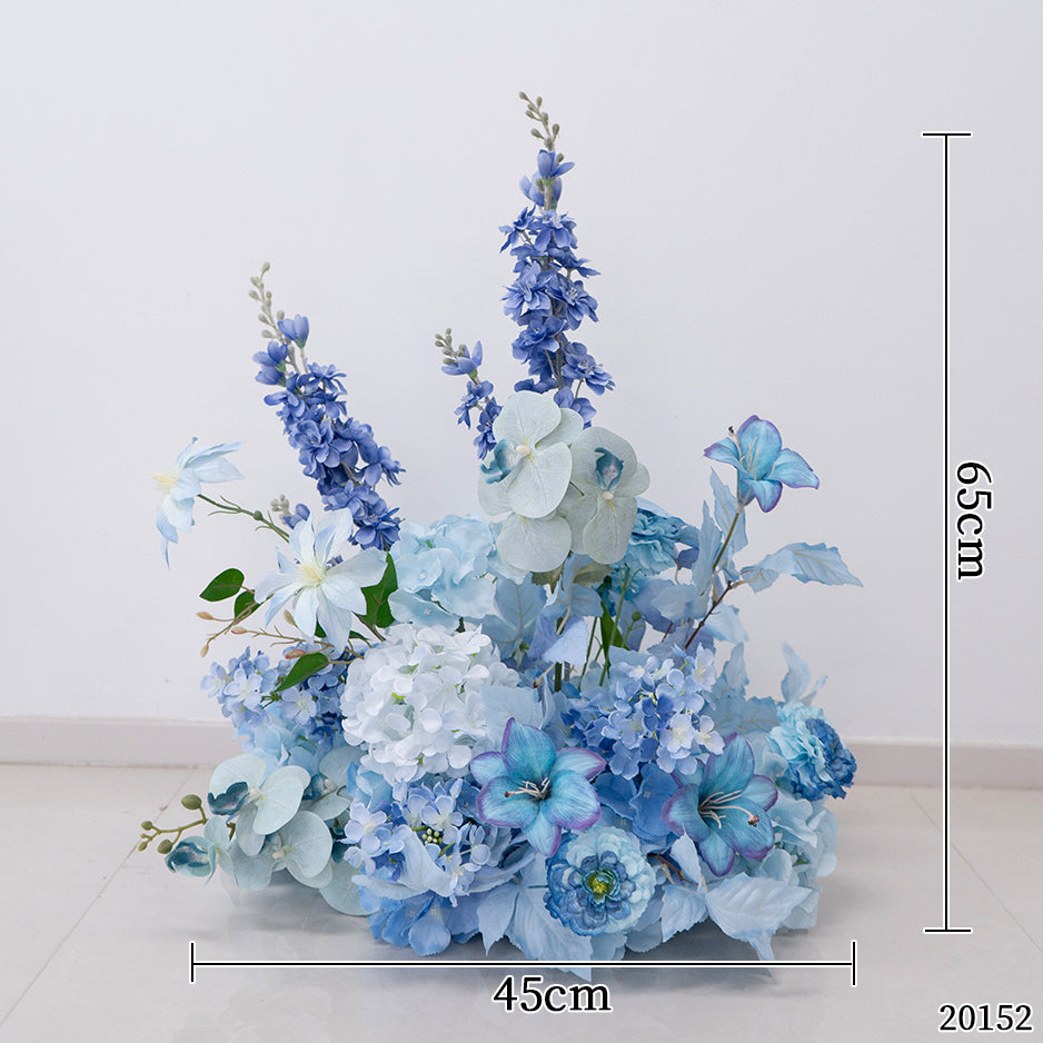 Pfirsich-weißes Kunstblumenarrangement – Romantisches Event-Tisch- und Schild-Styling-Set FA-263