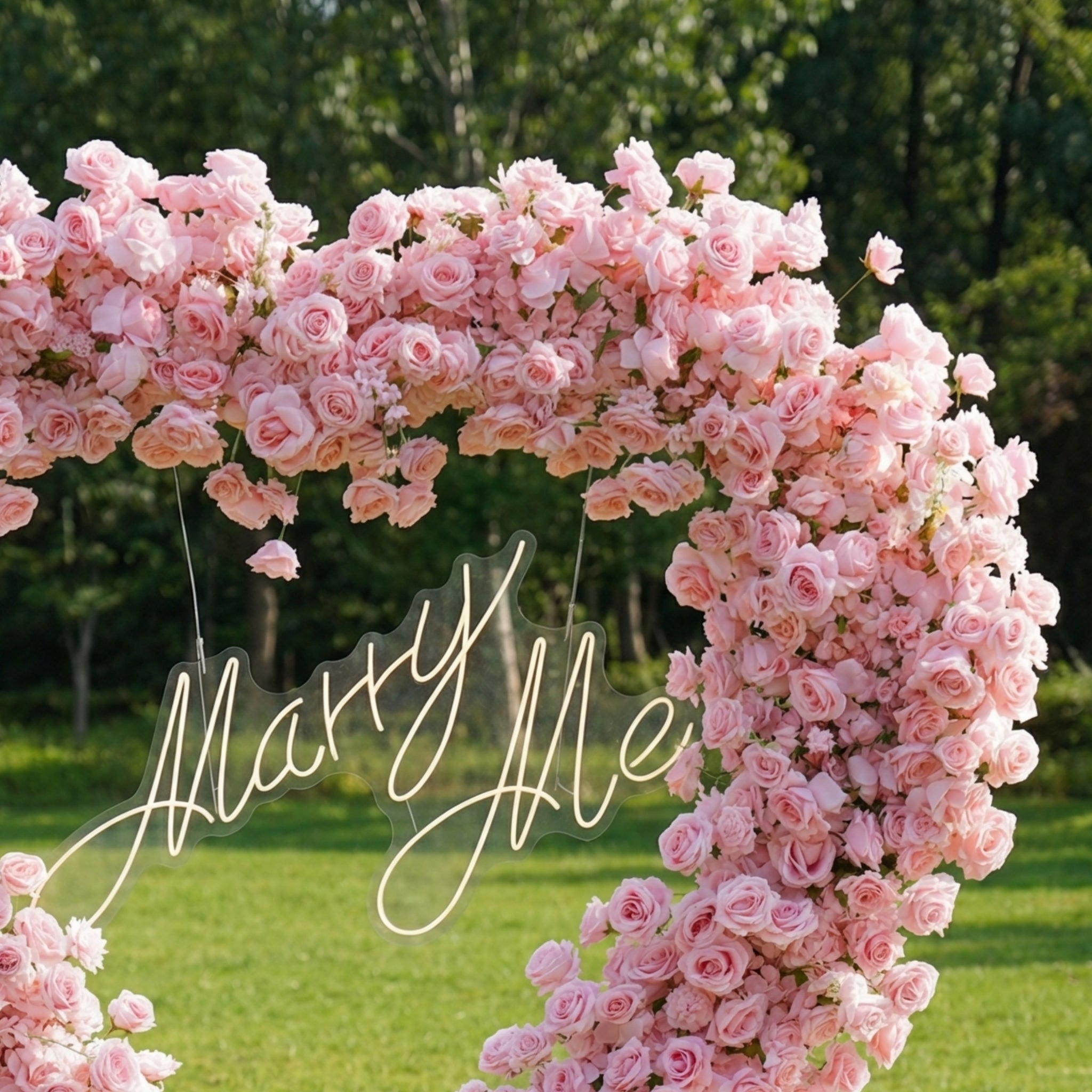 하트 모양 인조 장미 아치 – 로맨틱한 결혼식 세리머니 배경, 이벤트 장식 및 꽃 전시 HA-403