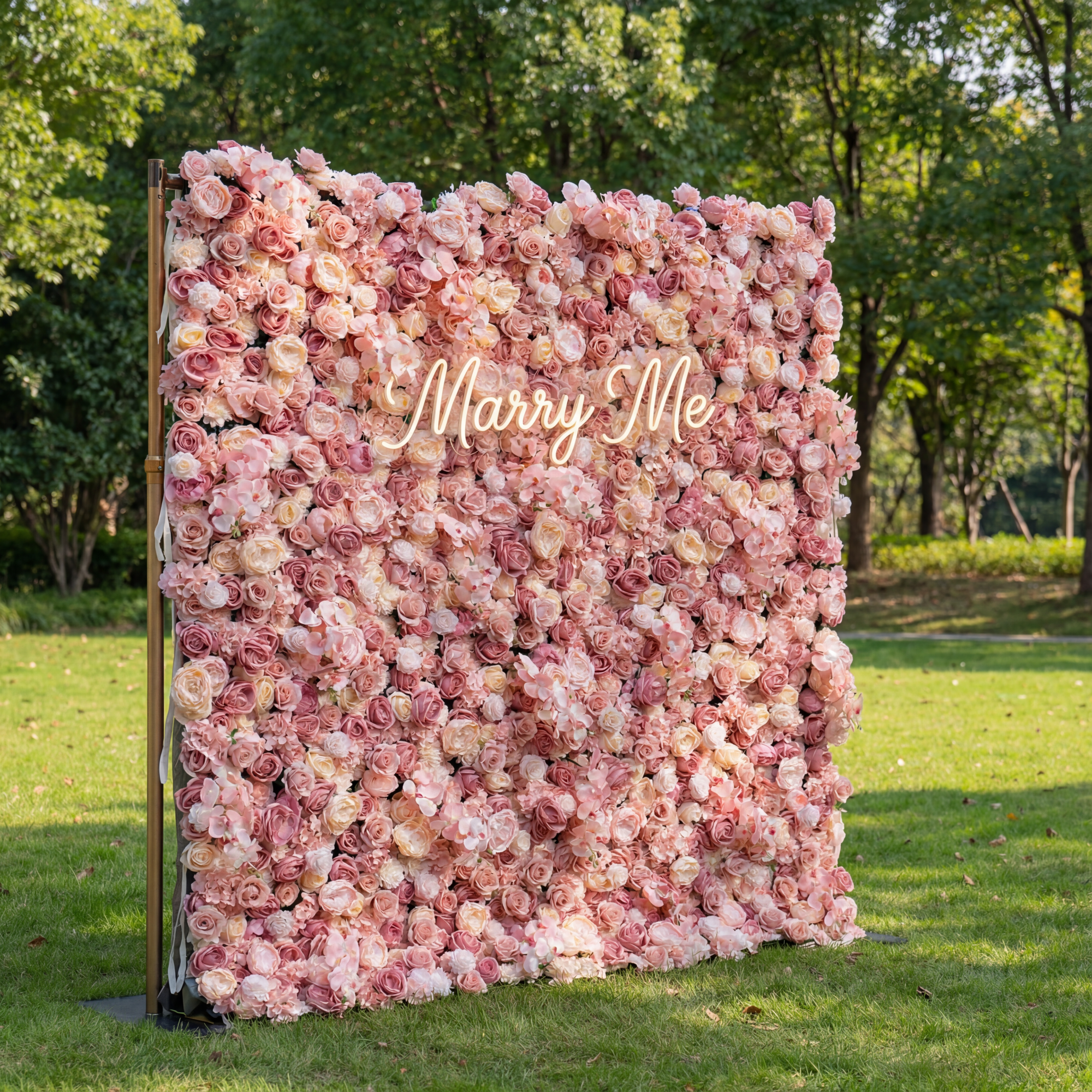 バラーフラワーロールアップファブリック人工花壁結婚式バックドロップ、フローラルパーティーデコレーション、イベントフォトグラフィー-VF-359