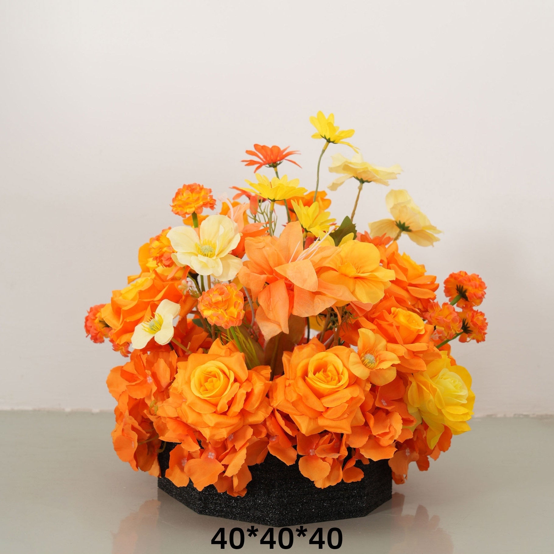 Configuración de flores artificiales inspiradas en la primavera – Conjunto de flores artificiales azules y amarillas para eventos FA-264