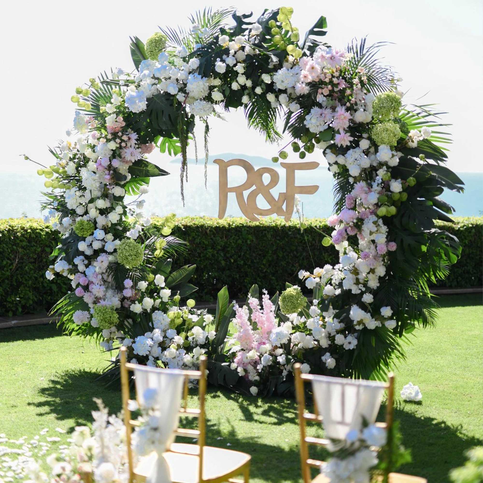 Valar Flower Hochzeitsdeko, floraler Rundbogen, 2,3 m, Boho-Grün, künstliches Blumenarrangement, Hintergrund VA-202