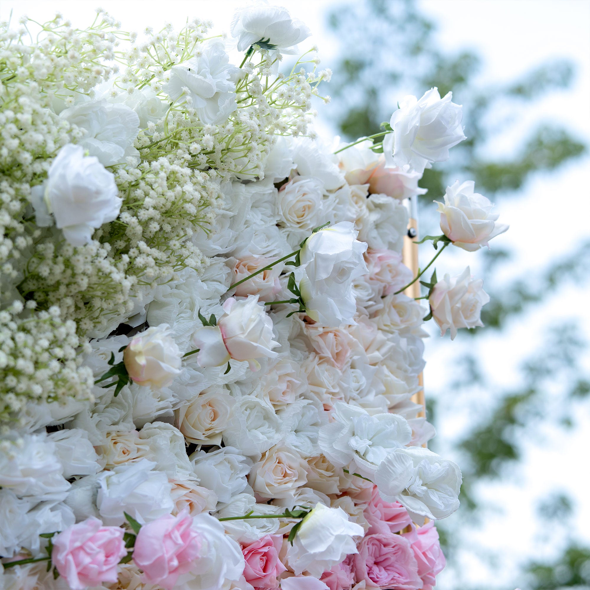 Valar 꽃 롤업 패브릭 인공 꽃 벽 웨딩 배경, 꽃 파티 장식, 이벤트 사진-VF-340