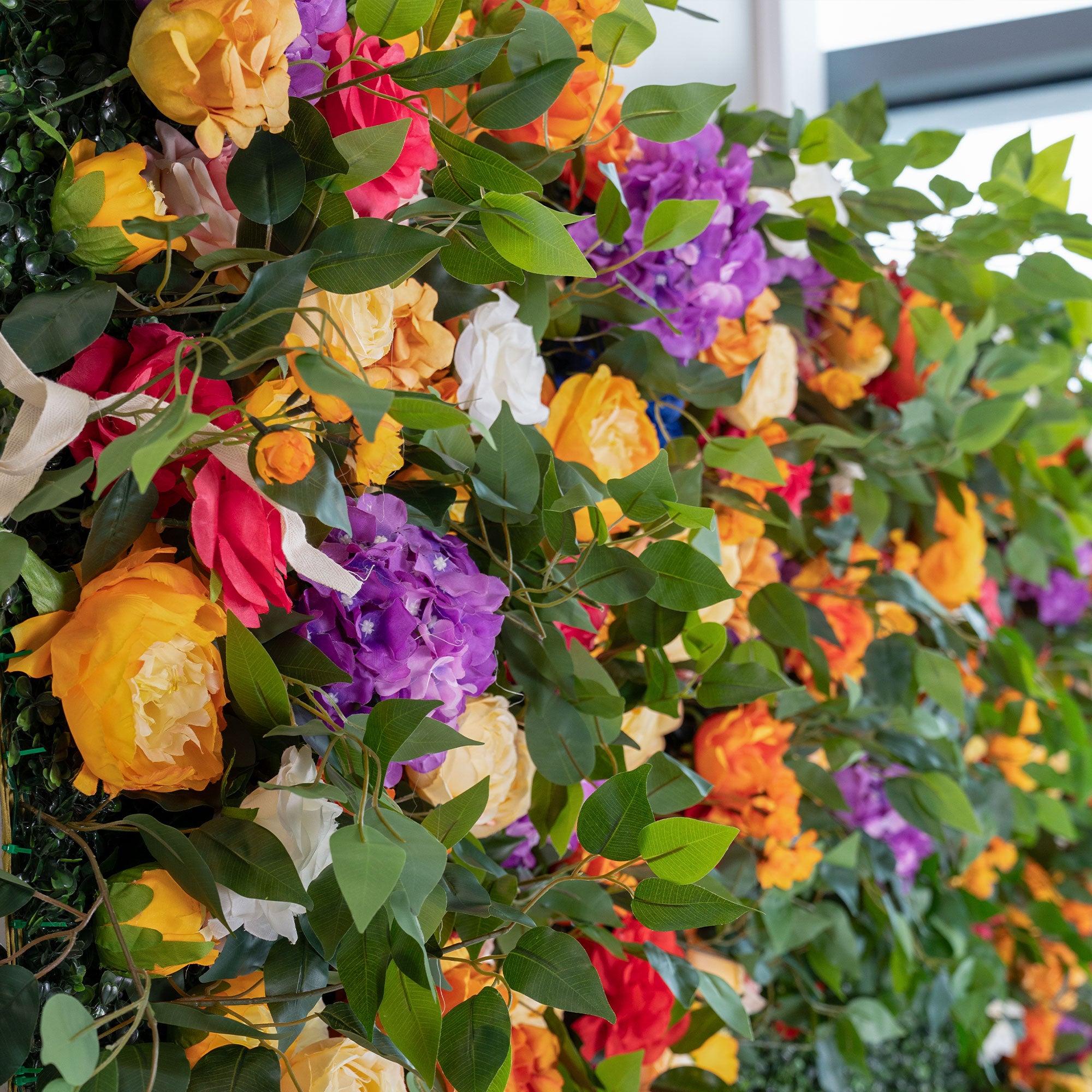 バラーフラワーロールアップファブリック人工花壁結婚式バックドロップ、フローラルパーティーデコレーション、イベントフォトグラフィー-VF-392