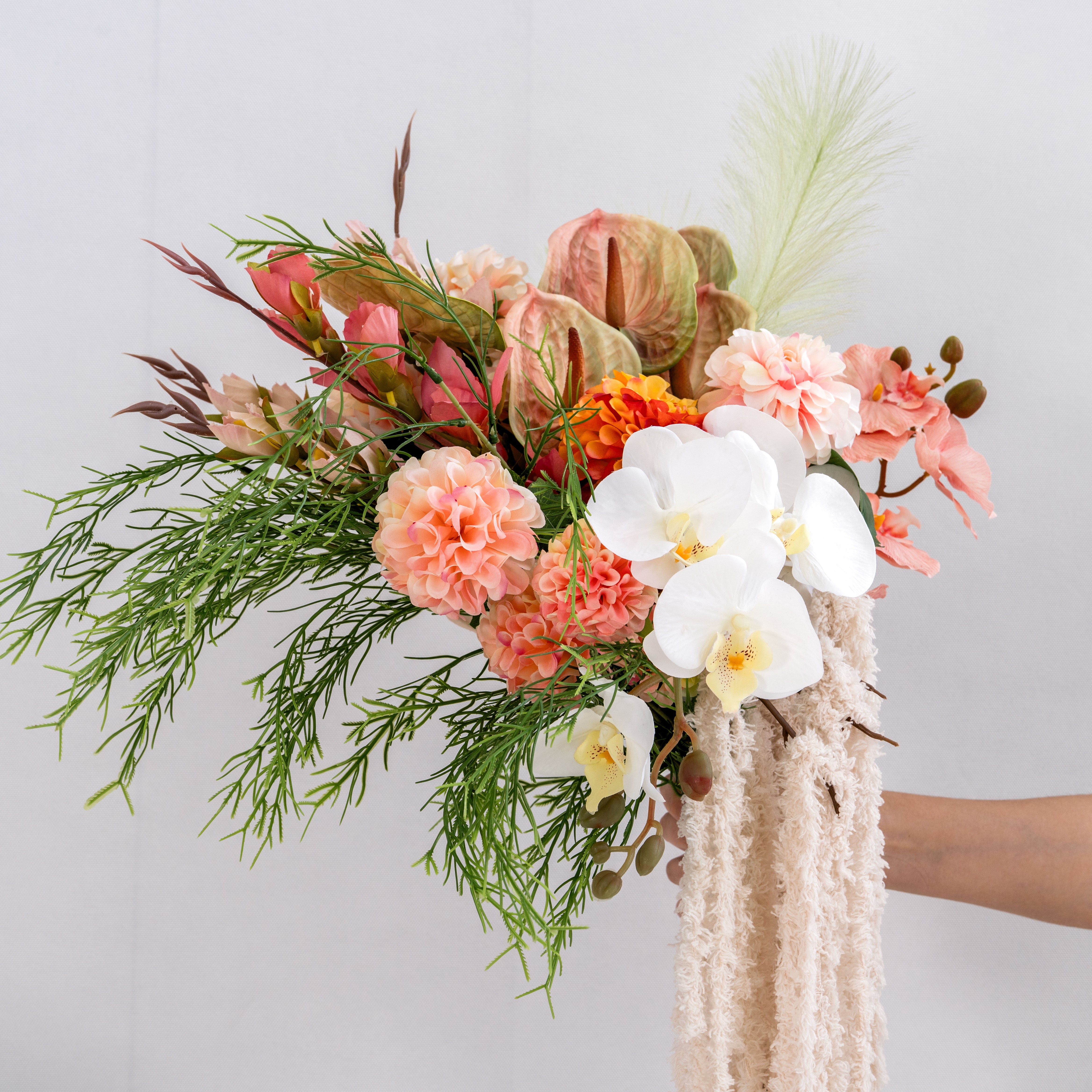 Modern Faux Hand Bouquet – Vibrant Wedding/Event Floral Arrangement VB-204