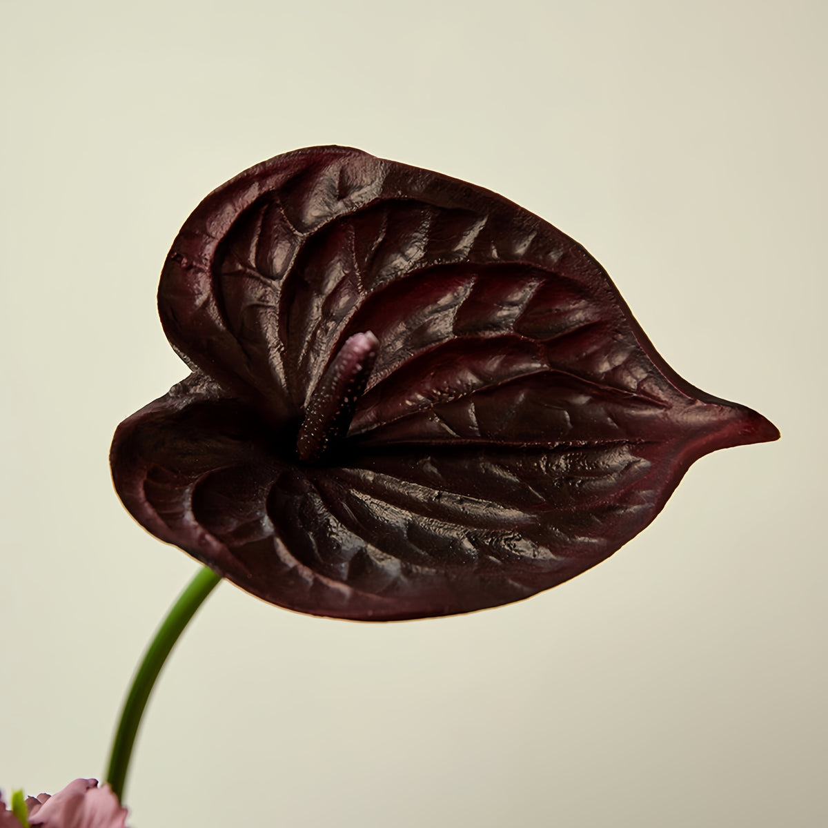 ValarFlower Dark Burgundy Artificial Bridal Bouquet, Moody Rose Wedding Bouquet with Calla Lily and Anthurium VB-255