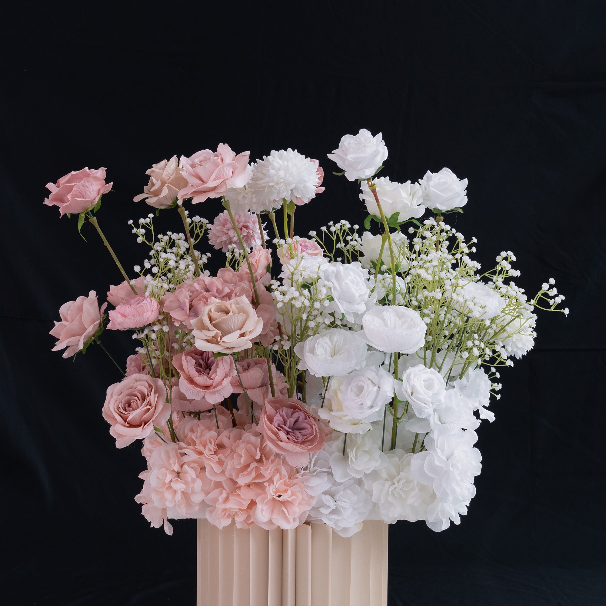 럭셔리 웨딩 꽃 장식 세트 – 인공 꽃 배경, 웰컴 사인 꽃 및 테이블 장식을 위한 우아한 웨딩 장식 VF-418-3