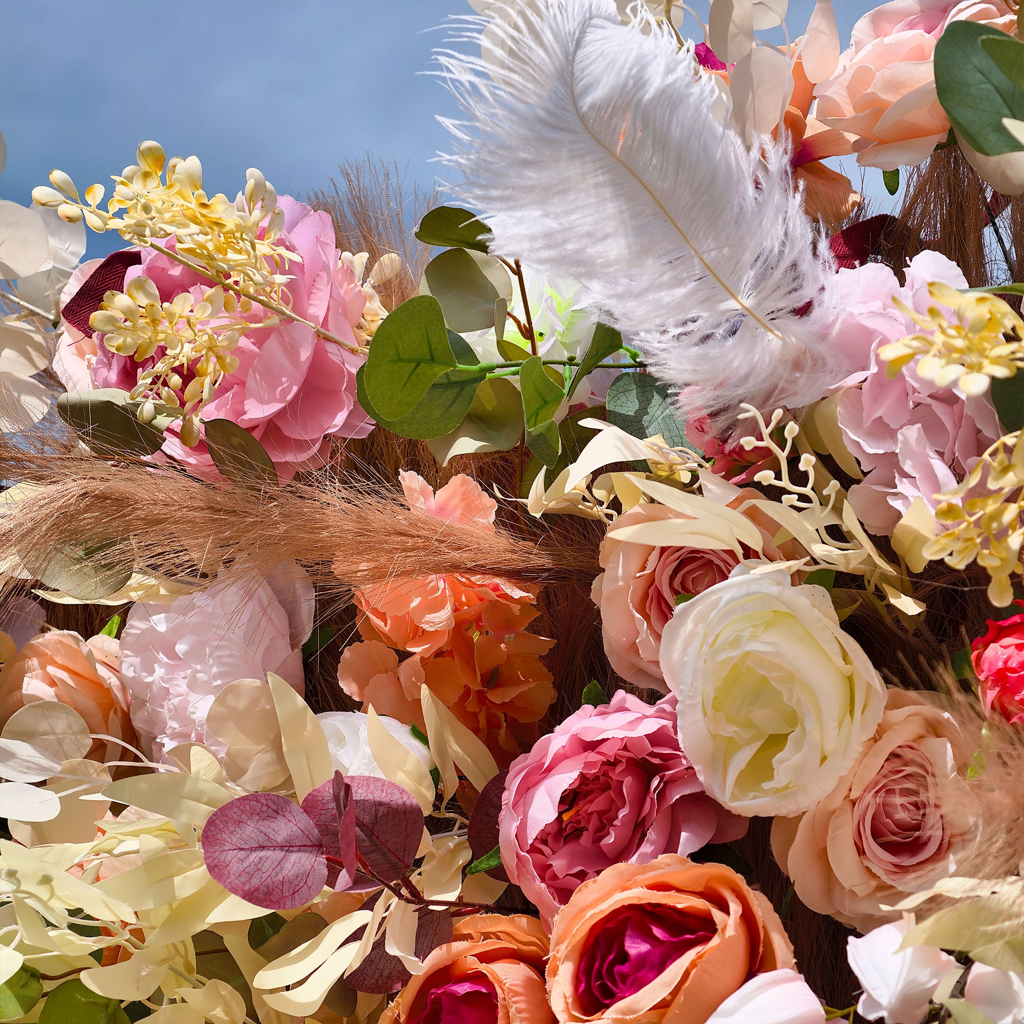 バラーフラワーロールアップファブリック人工花壁結婚式バックドロップ、フローラルパーティーデコレーション、イベントフォトグラフィー-VF-327-2