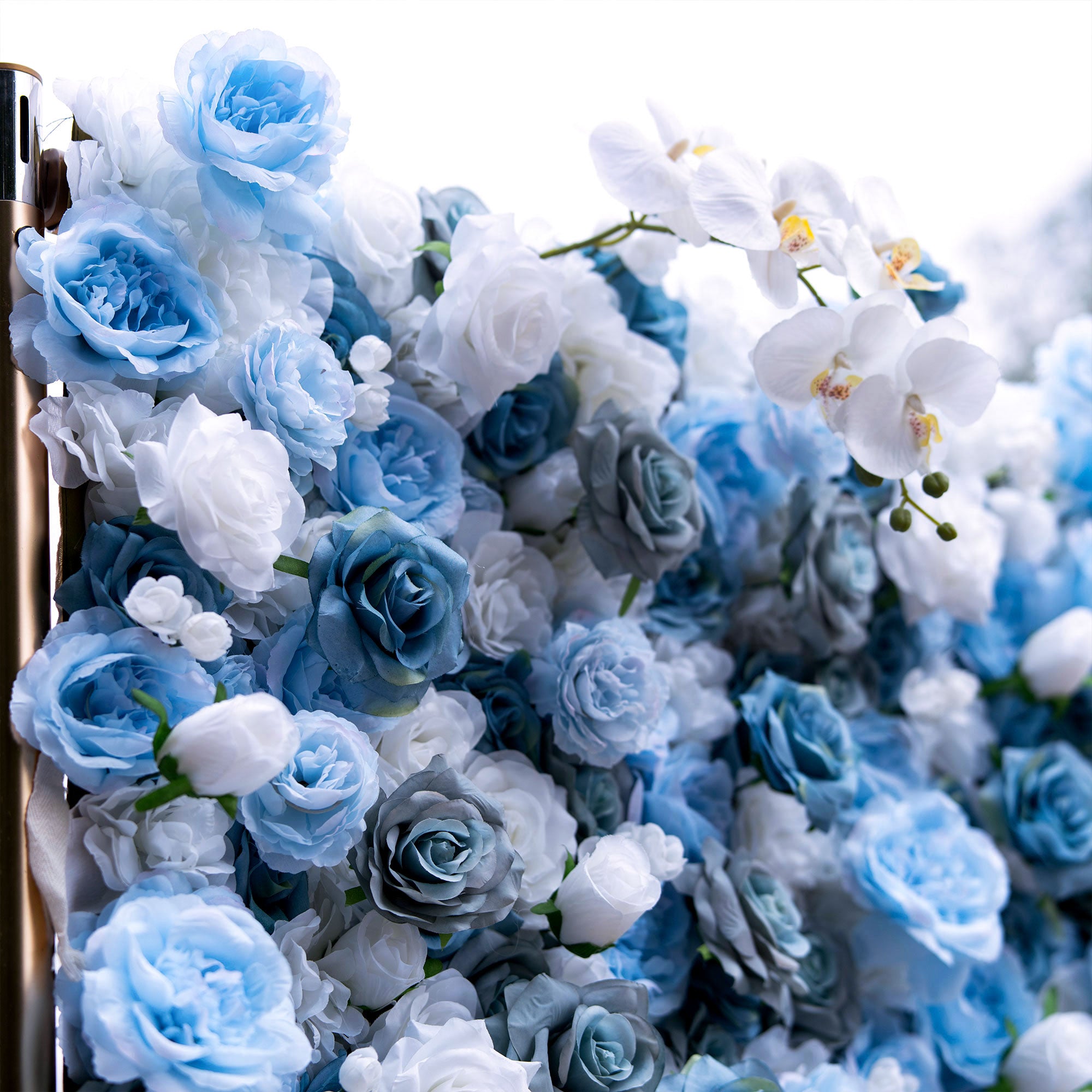 バラーフラワーロールアップファブリック人工花壁結婚式バックドロップ、フローラルパーティーデコレーション、イベントフォトグラフィー-VF-348