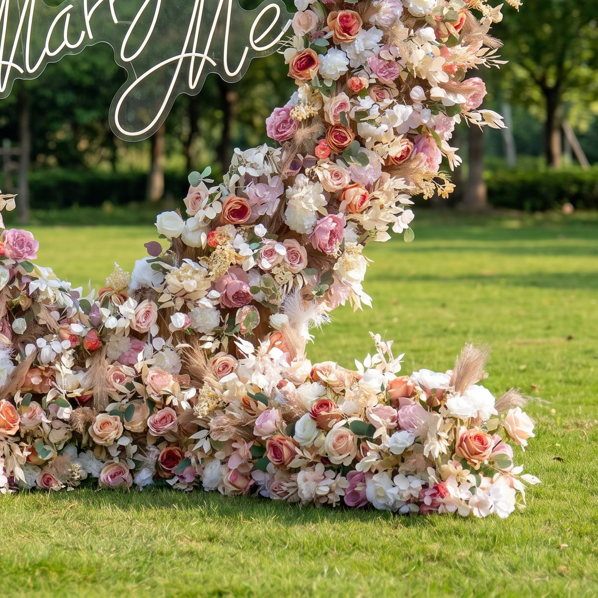 ハート型人工バラアーチ – ロマンチックな結婚式のセレモニーバックドロップ、イベント装飾、フラワーディスプレイ HA-403