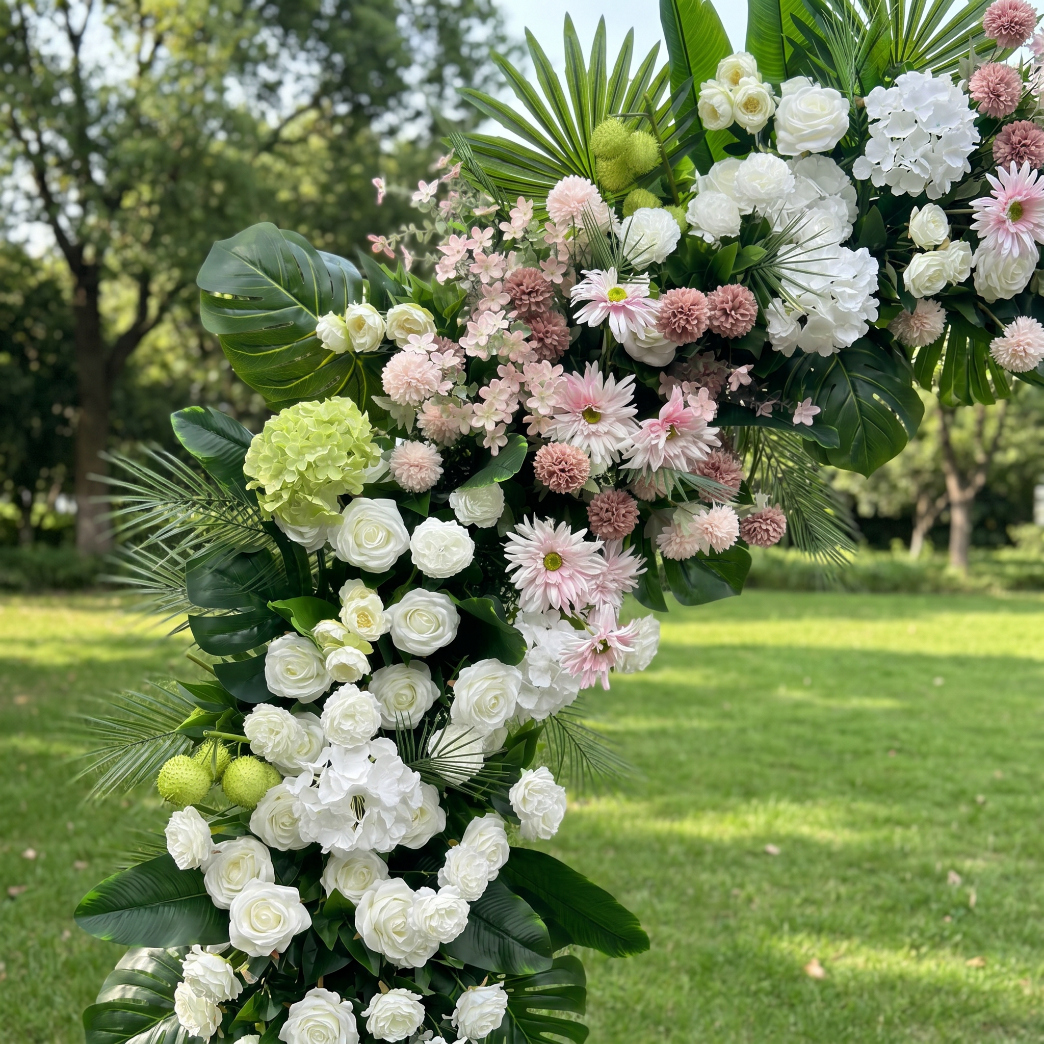 Valar Flower Wedding Decor Floral Round Arch 7.8ft - Arco Redondo Floral de Decoración de Boda Valar Flower 7.8 pies - Arreglo de Flores Artificiales Boho Greenery VA-202