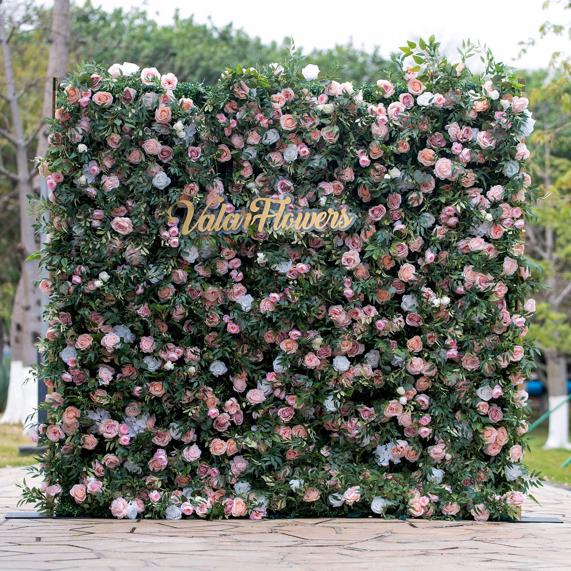 Valar 꽃 롤업 패브릭 인공 꽃 벽 웨딩 배경, 꽃 파티 장식, 이벤트 사진-VF-341