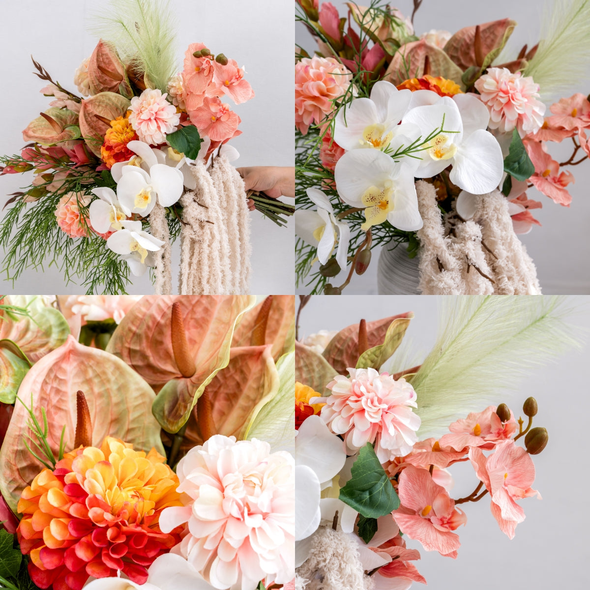 Modern Faux Hand Bouquet – Vibrant Wedding/Event Floral Arrangement VB-204