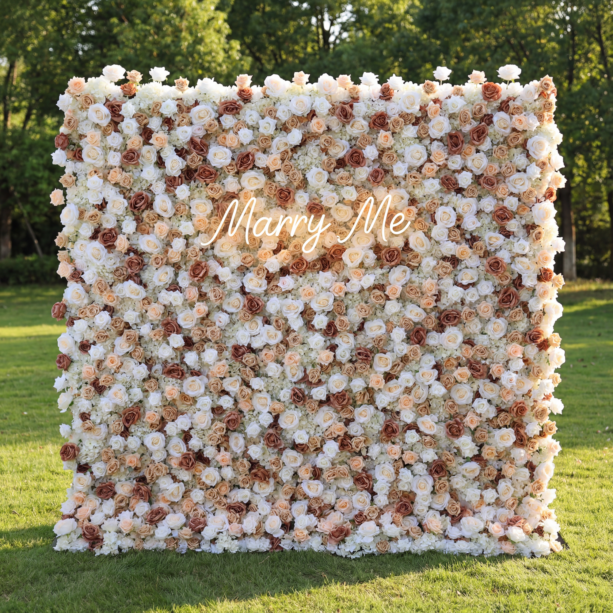 결혼식 및 파티 축하 장식을 위한 5D 핑크 로즈 롤업 꽃 벽 배경 VF-501