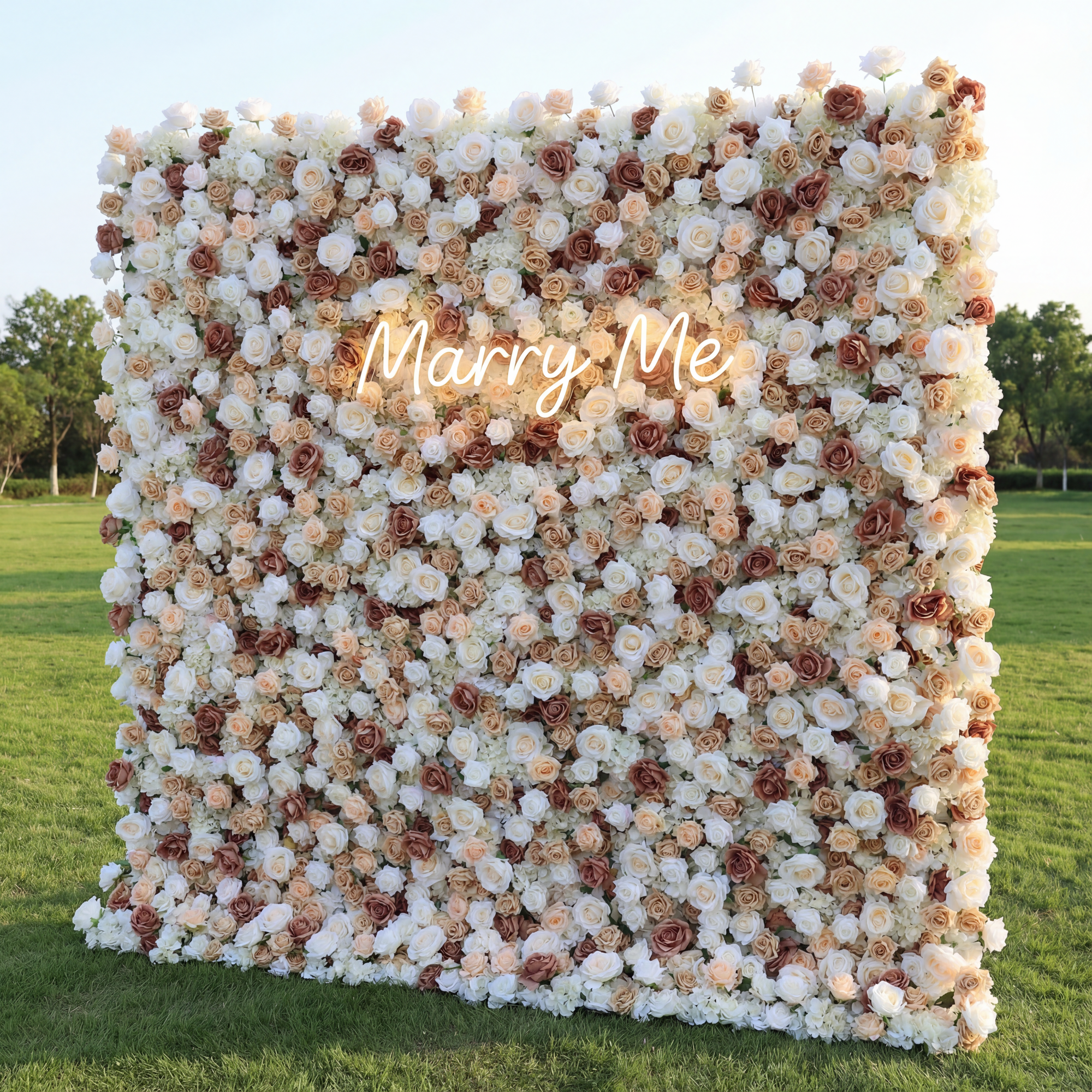 결혼식 및 파티 축하 장식을 위한 5D 핑크 로즈 롤업 꽃 벽 배경 VF-501