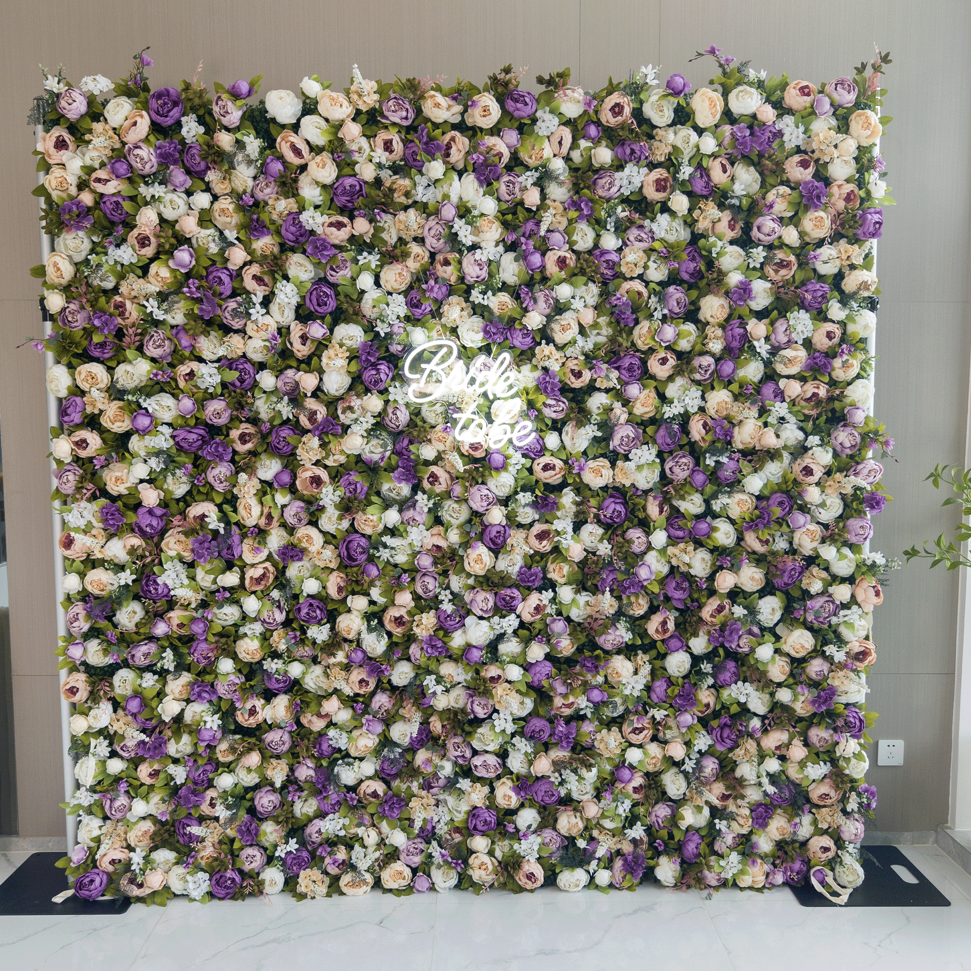 Valar 꽃 롤업 패브릭 인공 꽃 벽 웨딩 배경, 꽃 파티 장식, 이벤트 사진-VF-307