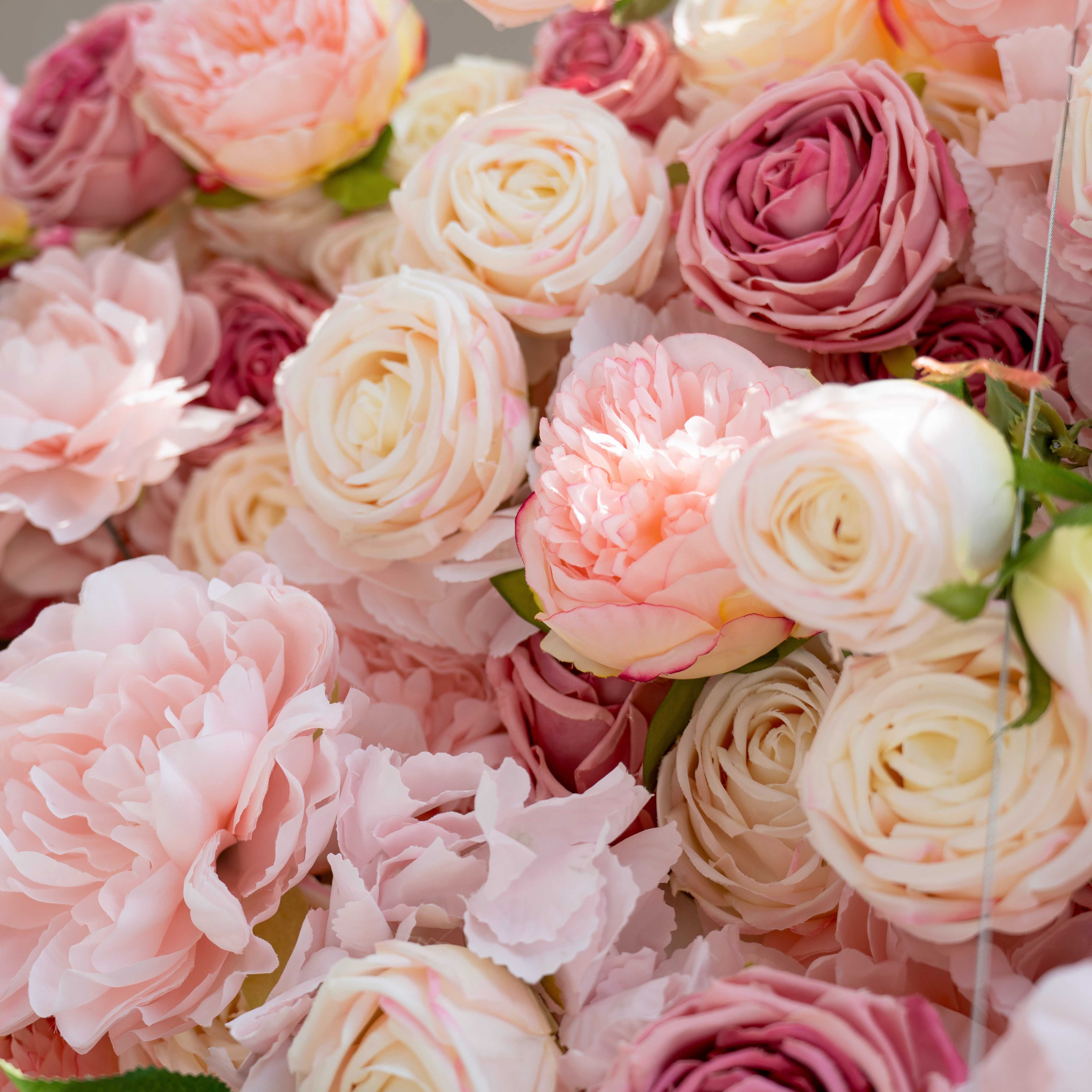 5D 롤업 인조 실크 꽃 벽 배경 | 결혼식 리셉션, 장소 장식 및 이벤트 기획자를 위한 완벽한 꽃 장식 VF-503