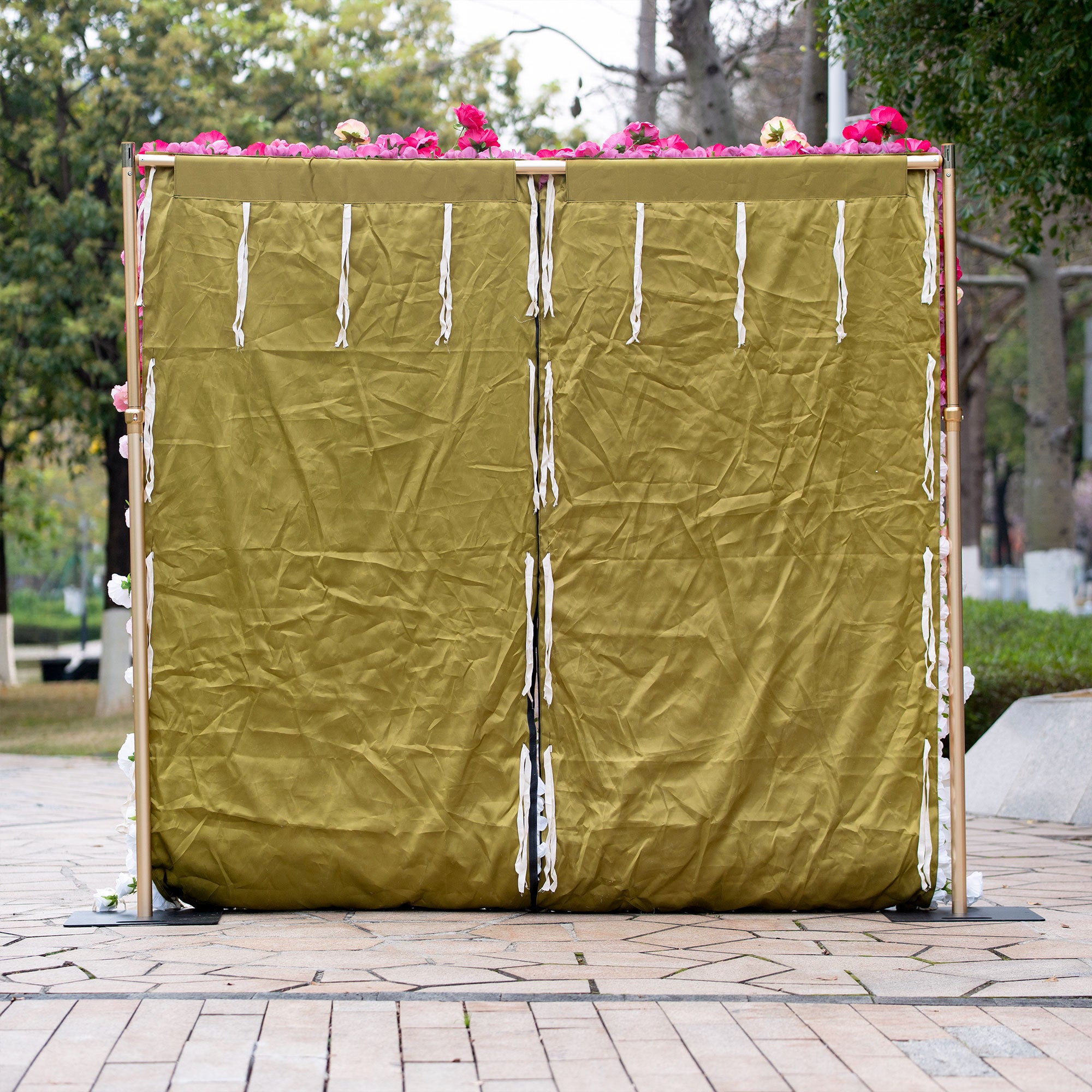 Valar 꽃 롤업 패브릭 인공 빨간색 흰색 그라데이션 꽃 벽 웨딩 배경, 꽃 파티 장식, 이벤트 사진-VF-372