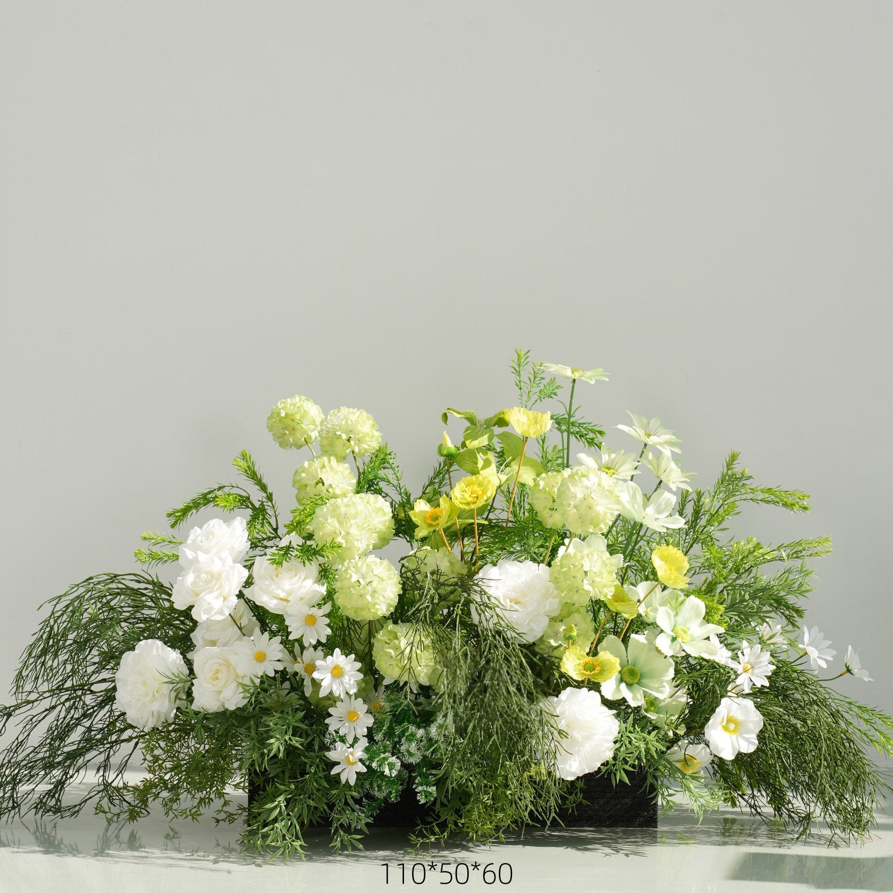 Configuración de flores artificiales inspiradas en la primavera – Conjunto de flores artificiales azules y amarillas para eventos FA-264