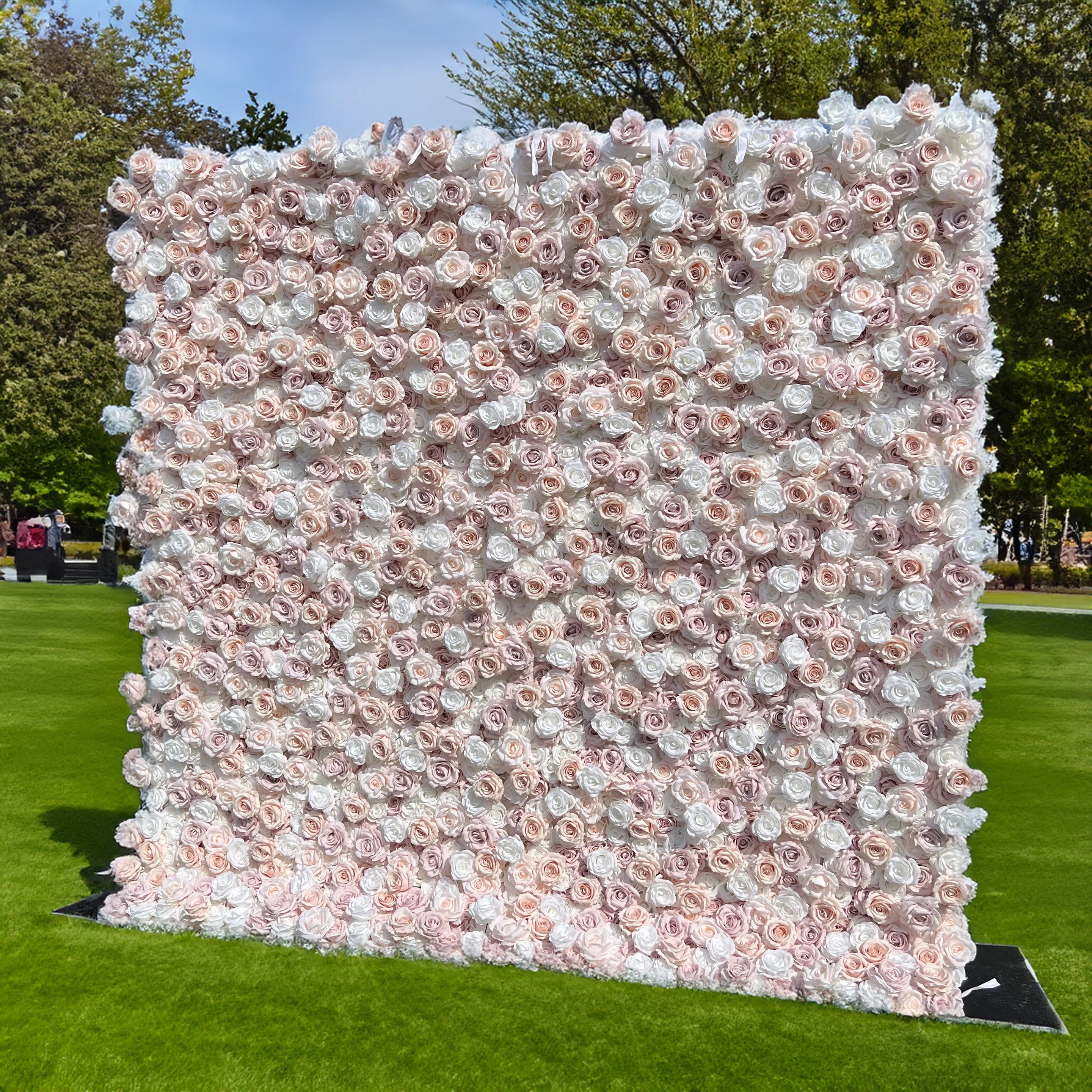 Valar 꽃 5D 수제 DIY 롤업 꽃 벽 배경 - 신부 파티 장식 - 결혼식 장소 축하 꽃 벽 VF-600