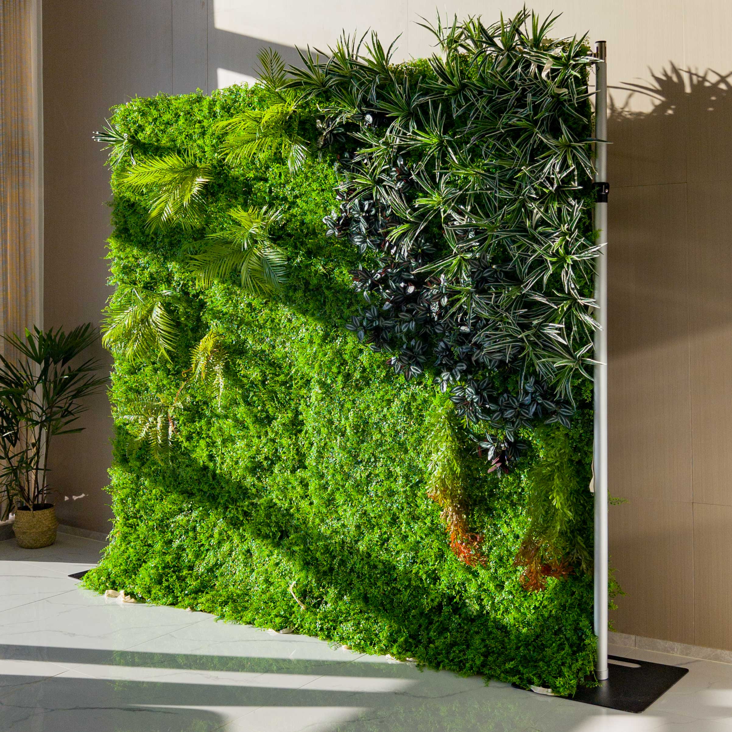 Valar 꽃 롤 패브릭 인공 생생한 녹색 잔디 벽 웨딩 배경, 꽃 파티 장식, 이벤트 사진-VF-086-3