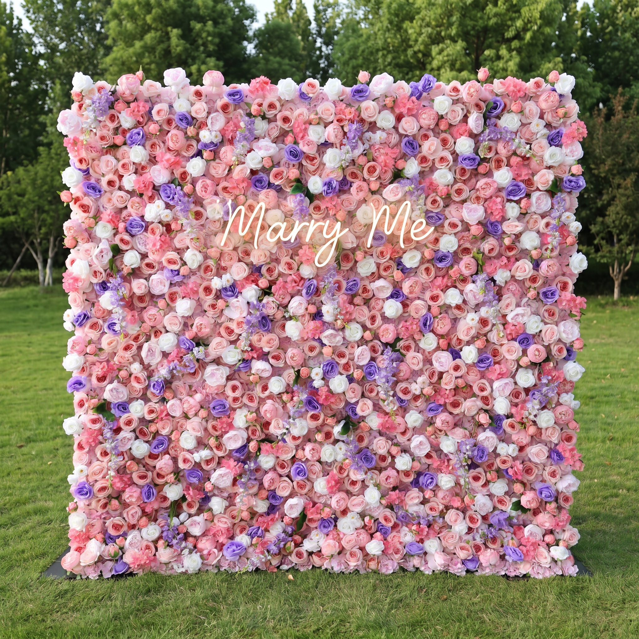 バラーフラワーロールアップファブリック人工鮮やかな緑の草壁結婚式