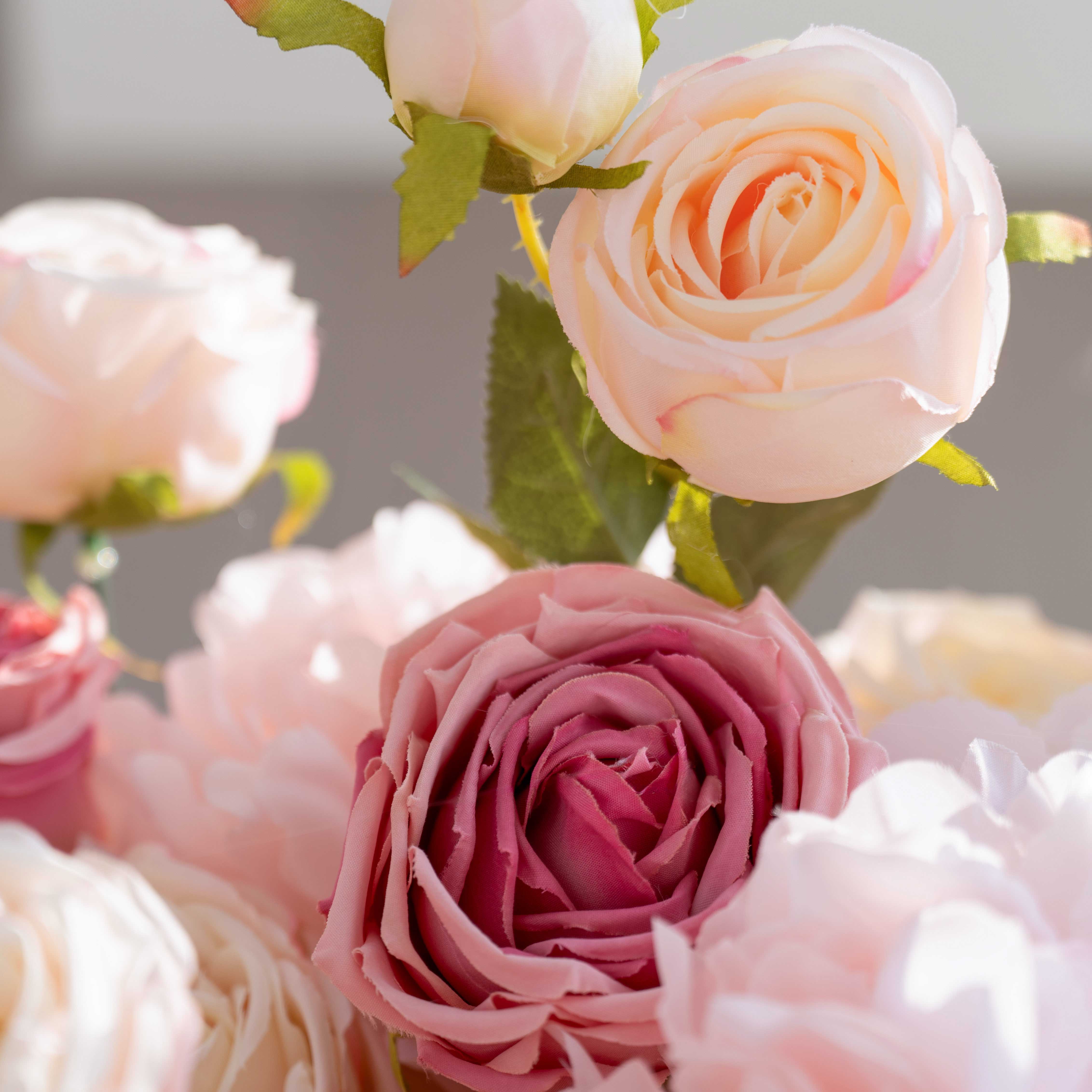 5D 롤업 인조 실크 꽃 벽 배경 | 결혼식 리셉션, 장소 장식 및 이벤트 기획자를 위한 완벽한 꽃 장식 VF-503