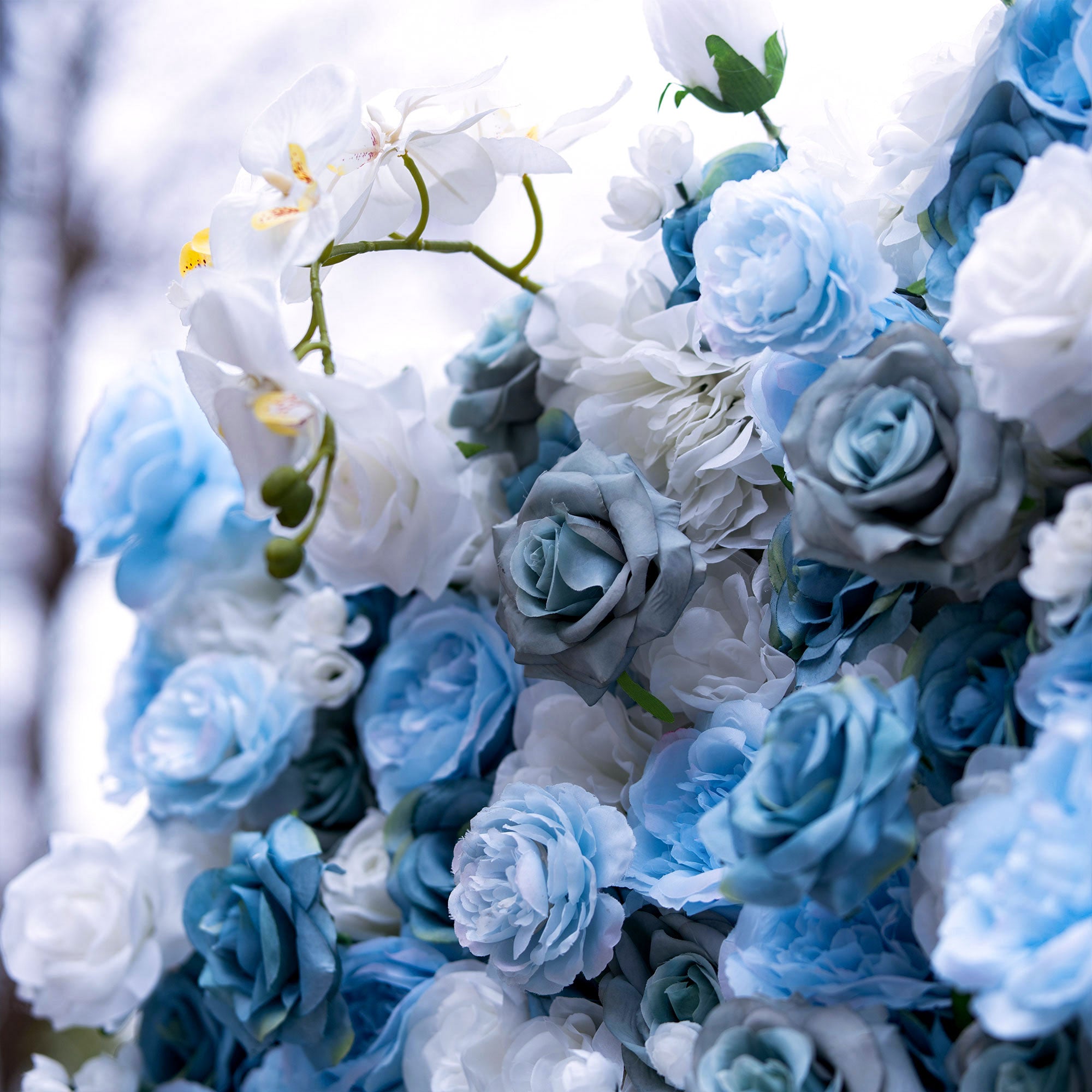 バラーフラワーロールアップファブリック人工花壁結婚式バックドロップ、フローラルパーティーデコレーション、イベントフォトグラフィー-VF-348