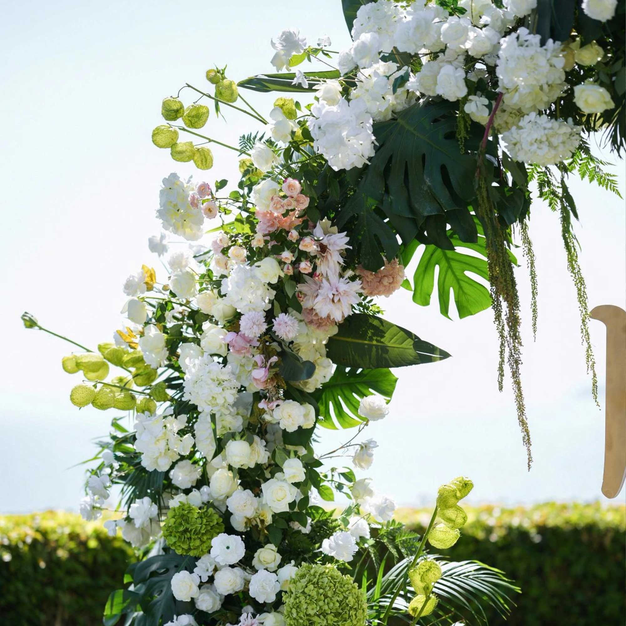 Valar Flower Hochzeitsdeko, floraler Rundbogen, 2,3 m, Boho-Grün, künstliches Blumenarrangement, Hintergrund VA-202