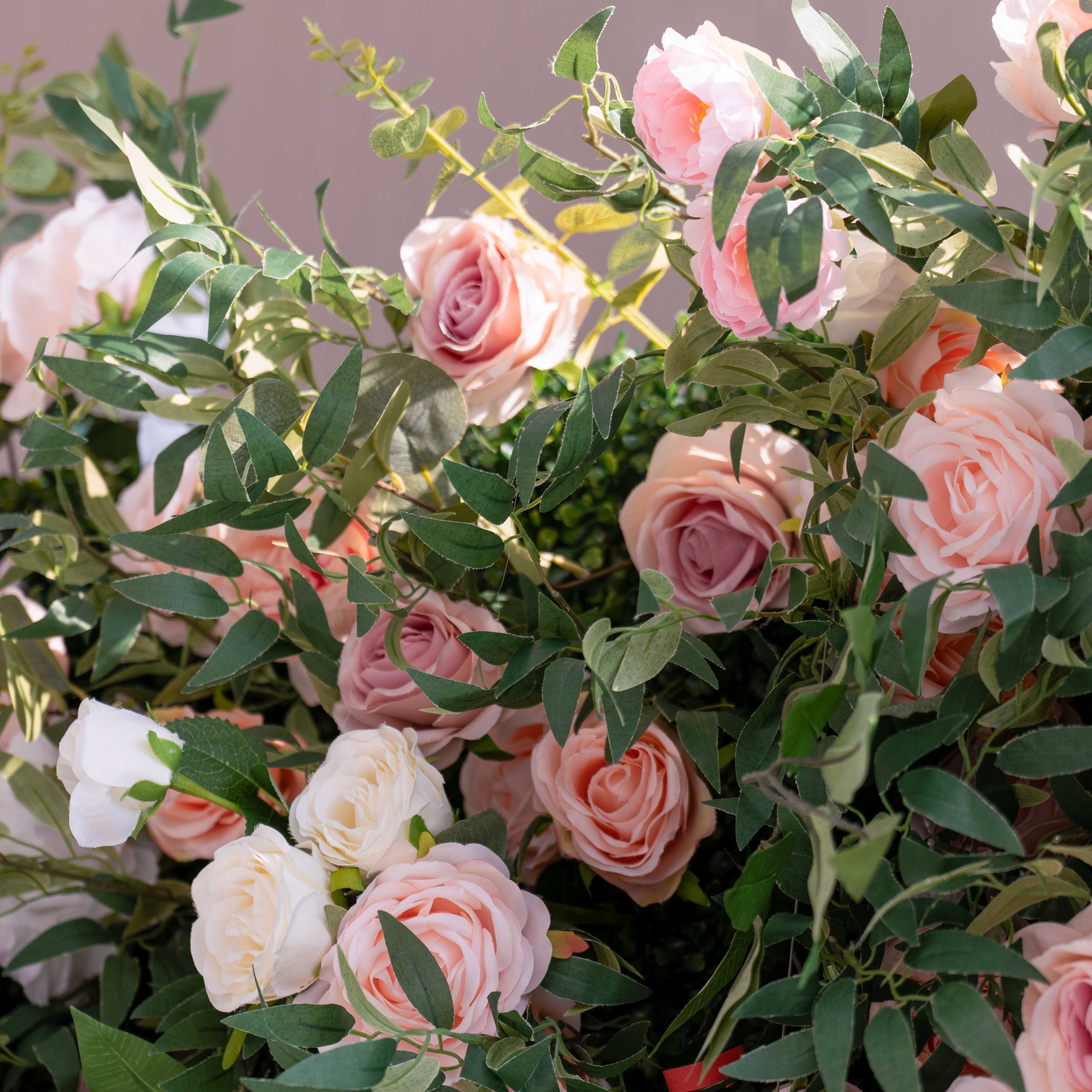 Valar 꽃 롤업 패브릭 인공 꽃 벽 웨딩 배경, 꽃 파티 장식, 이벤트 사진-VF-341