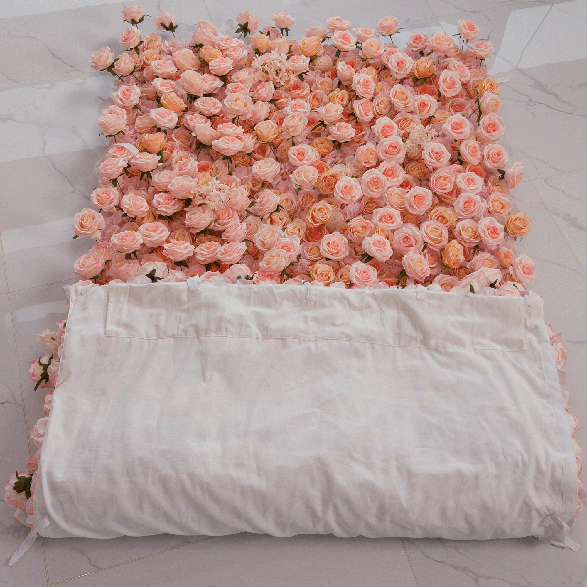 5D Pink Rose Roll-Up Flower Wall Backdrop for Wedding & Party Celebration Decor