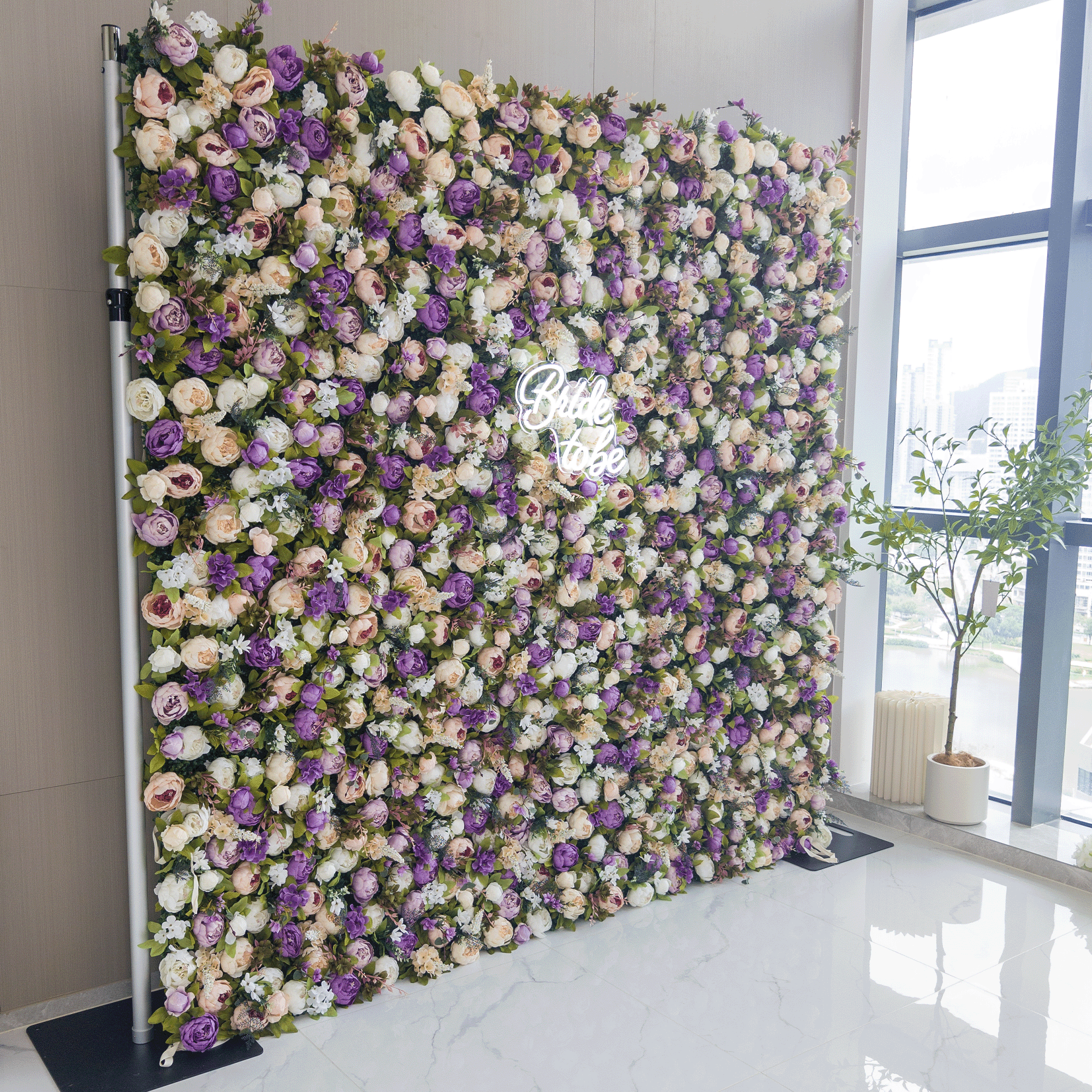 Valar 꽃 롤업 패브릭 인공 꽃 벽 웨딩 배경, 꽃 파티 장식, 이벤트 사진-VF-307