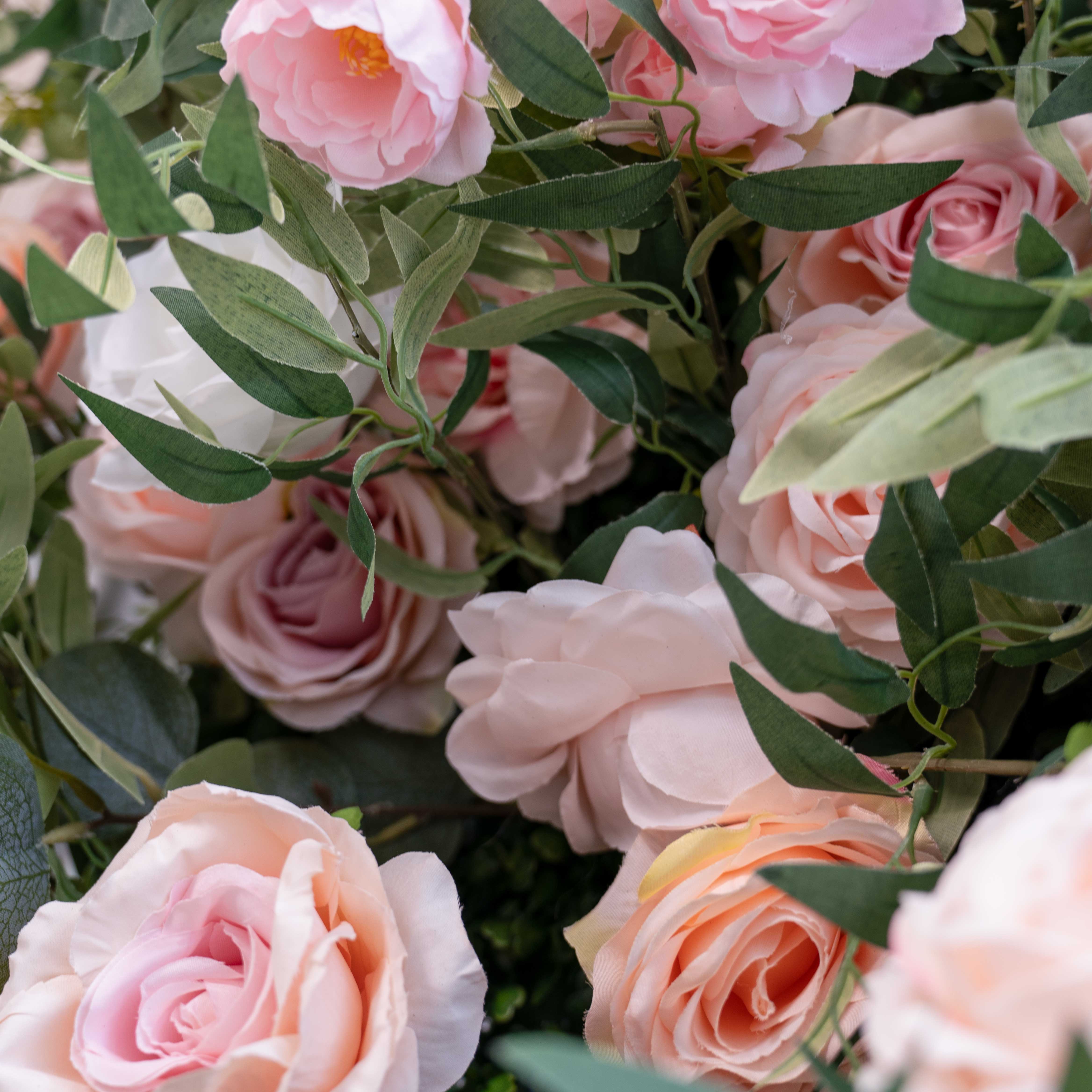 Valar 꽃 롤업 패브릭 인공 꽃 벽 웨딩 배경, 꽃 파티 장식, 이벤트 사진-VF-341